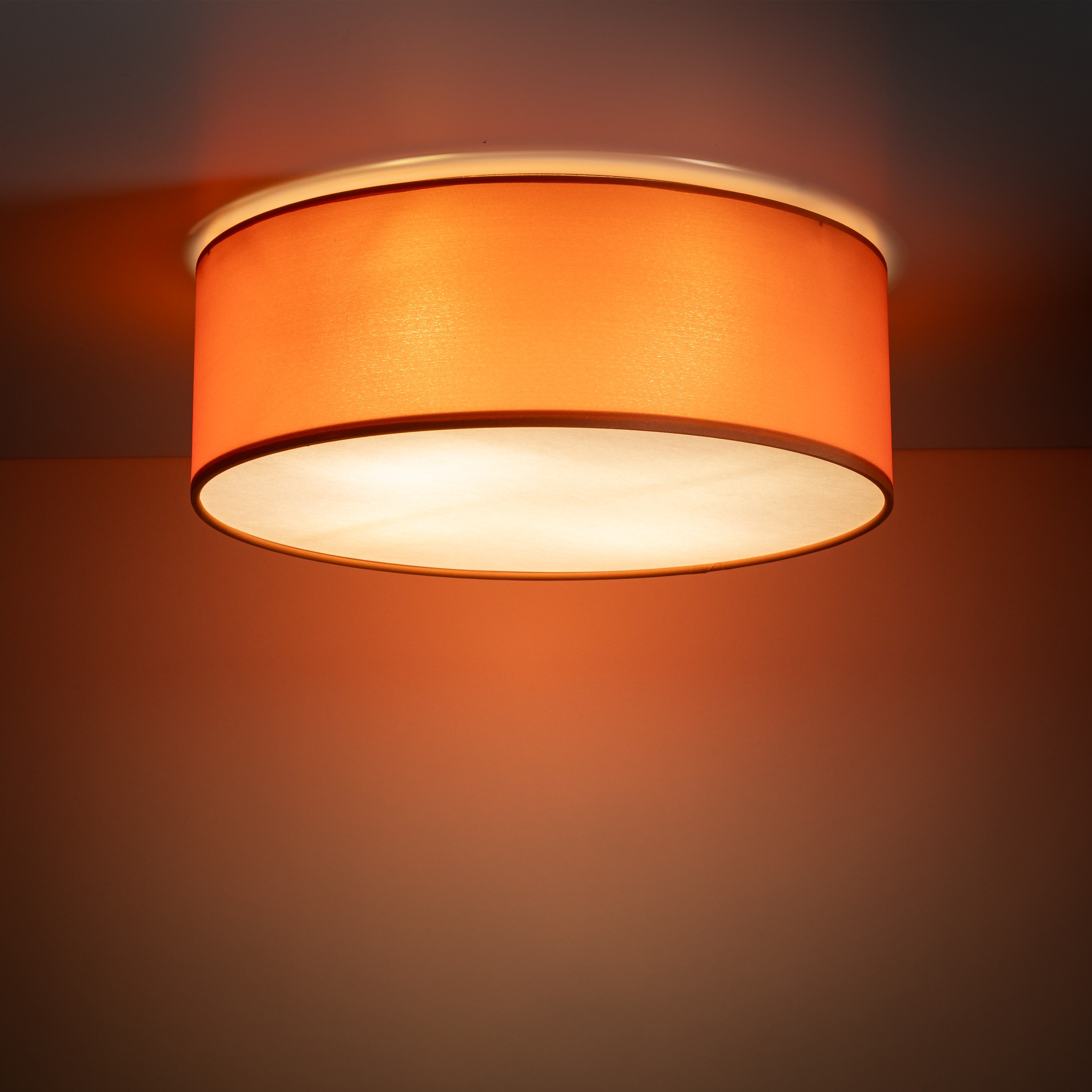 Lampa sufitowa NICOLA pomarańczowa metalowa okrągła 38x14cm - TK_10153