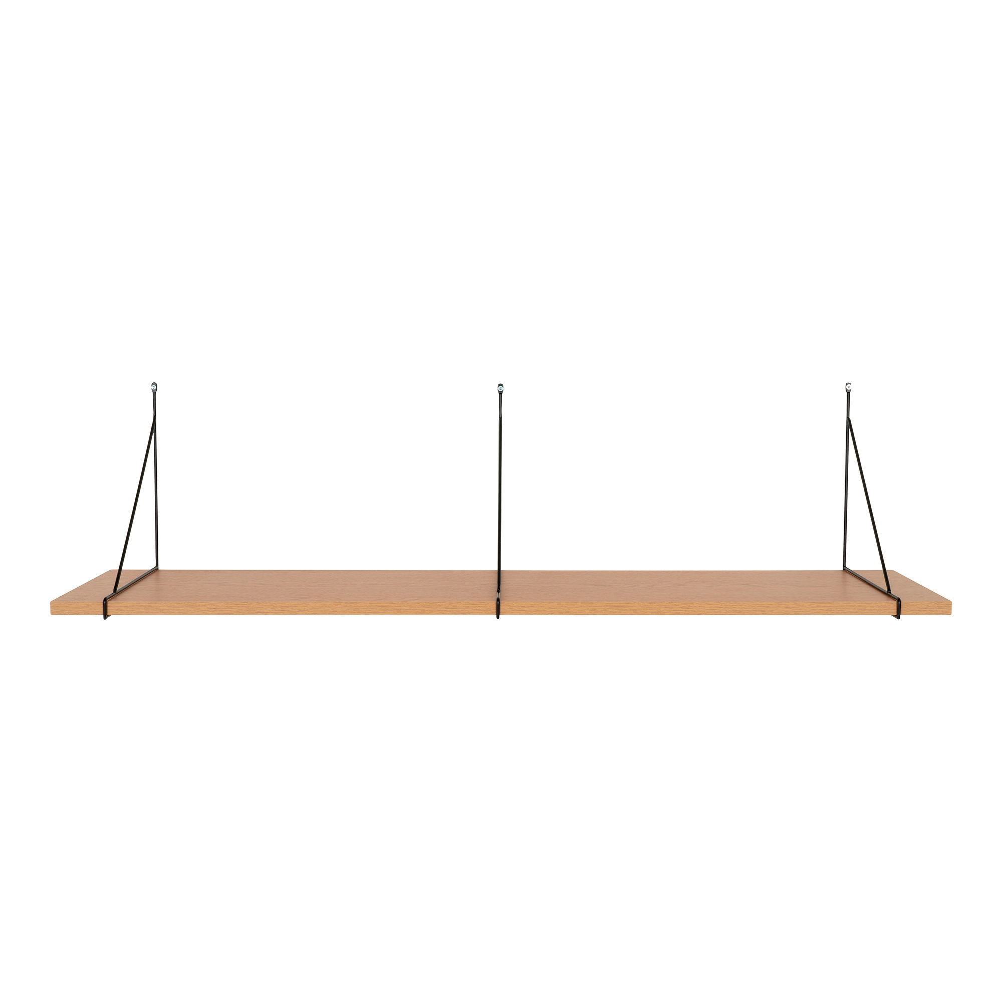 Półka ścienna CHIBA fornir jesionowy 120x29 cm - naturalny, czarny - 4291305