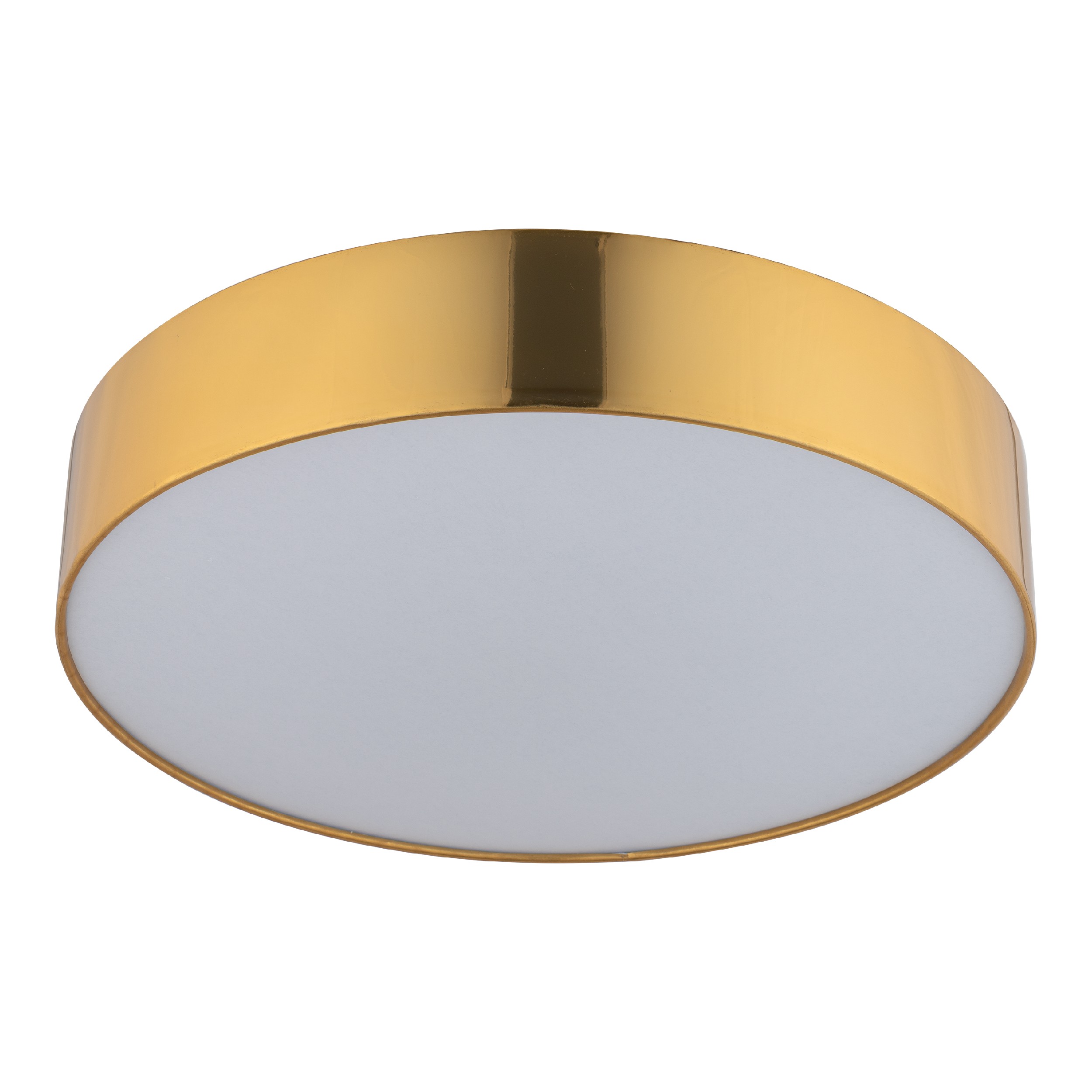 Lampa sufitowa RONDO złota z białym kloszem okrągła 60x15cm - TK_4843