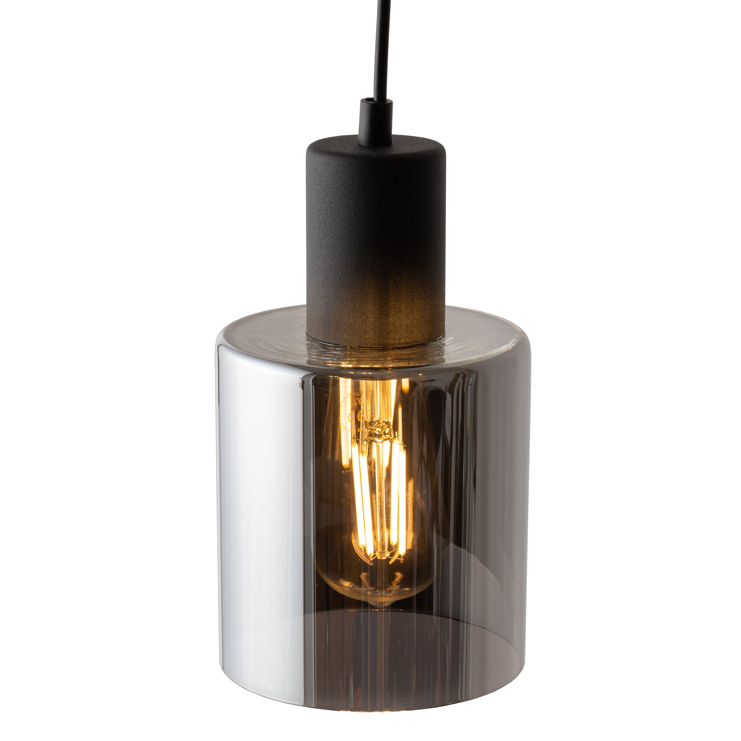 Lampa wisząca SIERRA czarna z lustrzanym szklanym kloszem 110x12cm - TK_6653