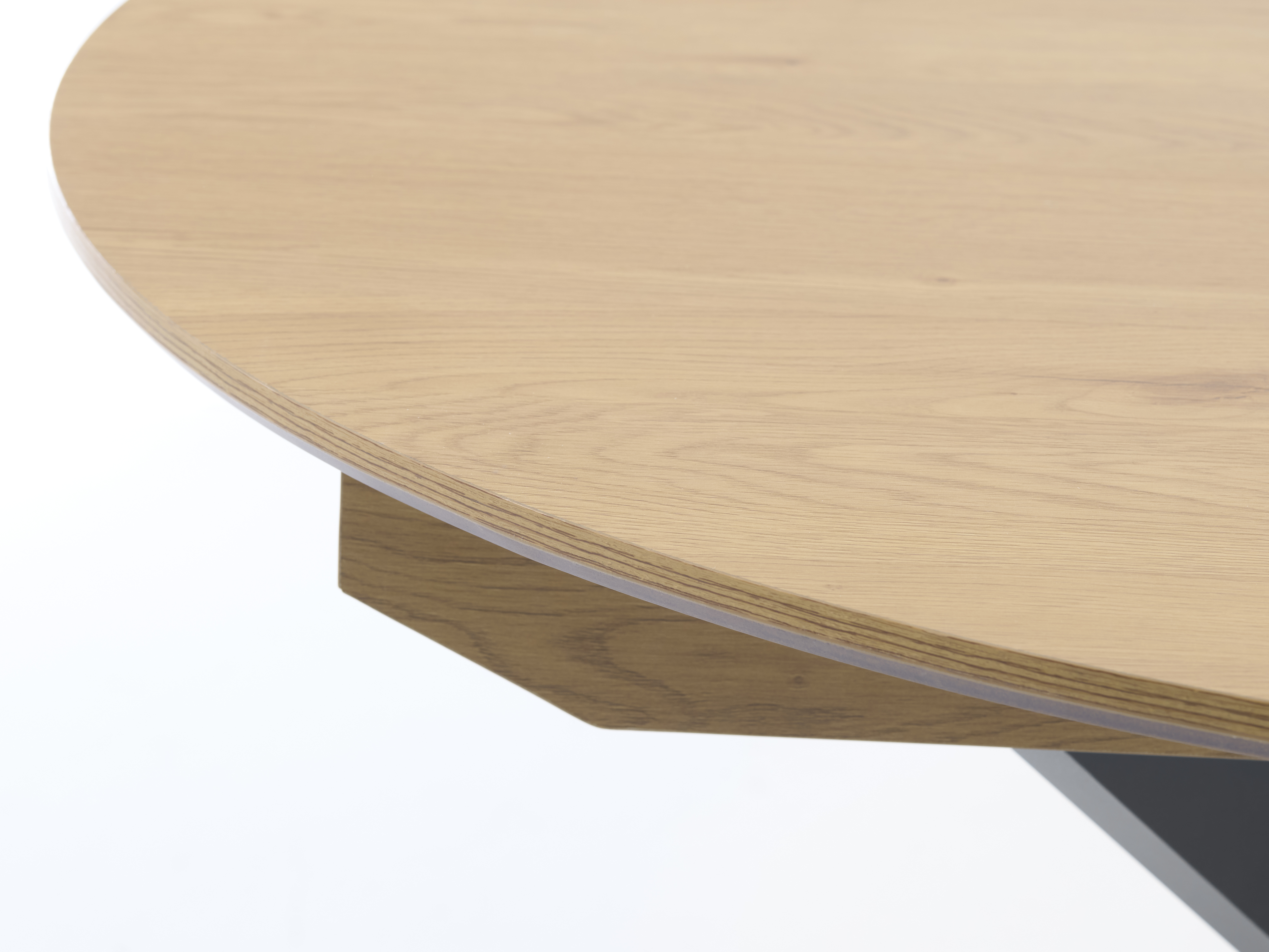 Stół okrągły rozkładany CESURA Ø120-160 Cm - naturalny, czarny - UN_53160000
