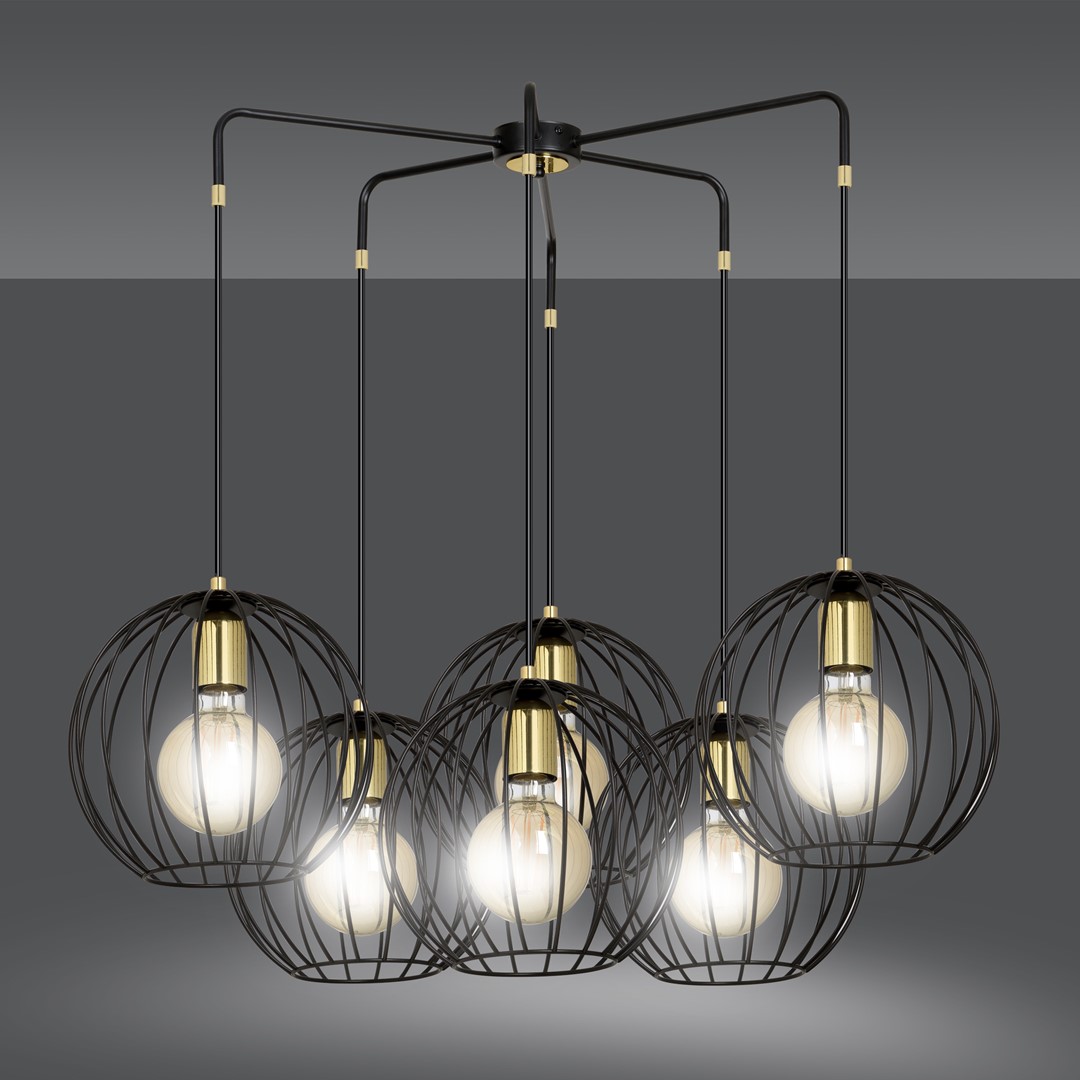 Lampa wisząca ALBIO Czarny 144/6 - 144/6