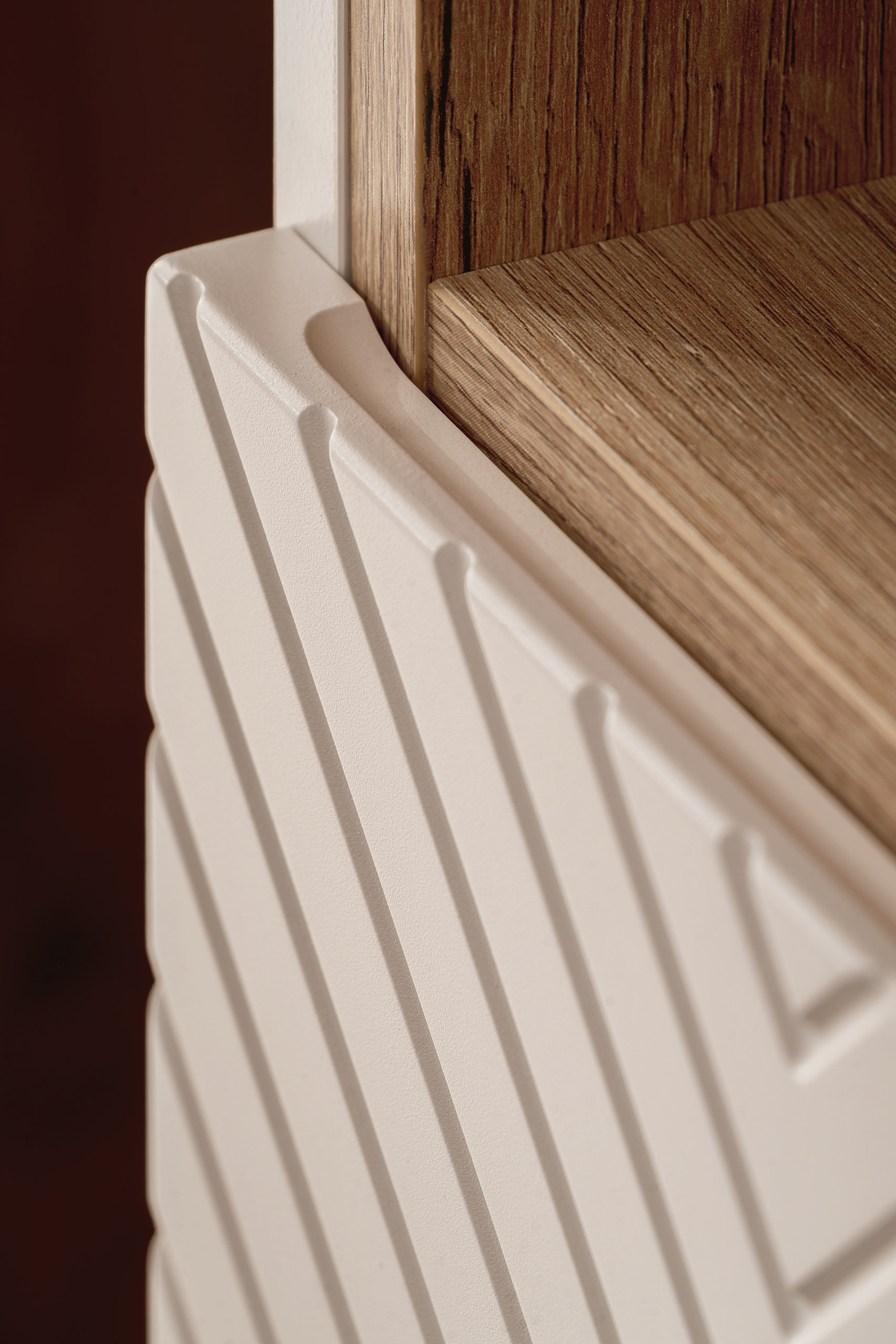 Zestaw meblowy SET-VIC Oak ( szafka z 2 szufladami 60cm + blat + szafka wysoka ) kaszmirowy, efekt drewna - SET-VIC_B_OAK_60CM_S_HC