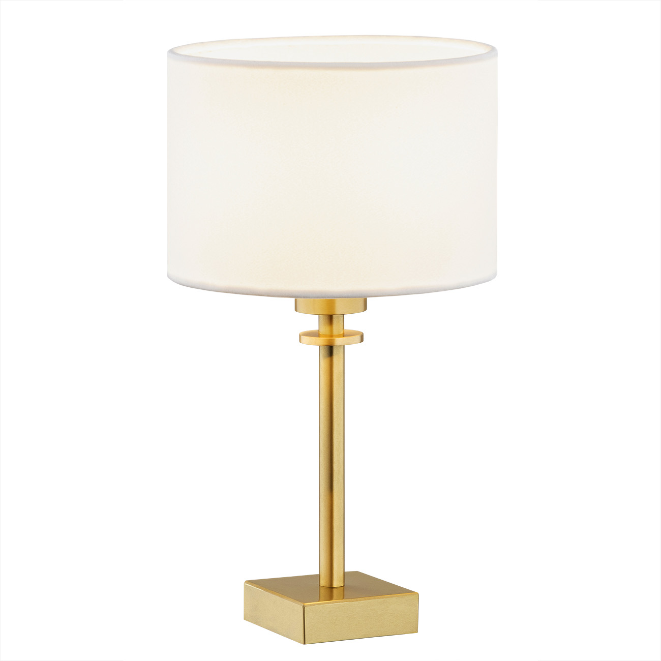 Lampa stołowa ABBANO metalowa mosiądz szczotkowany biały 38x25cm