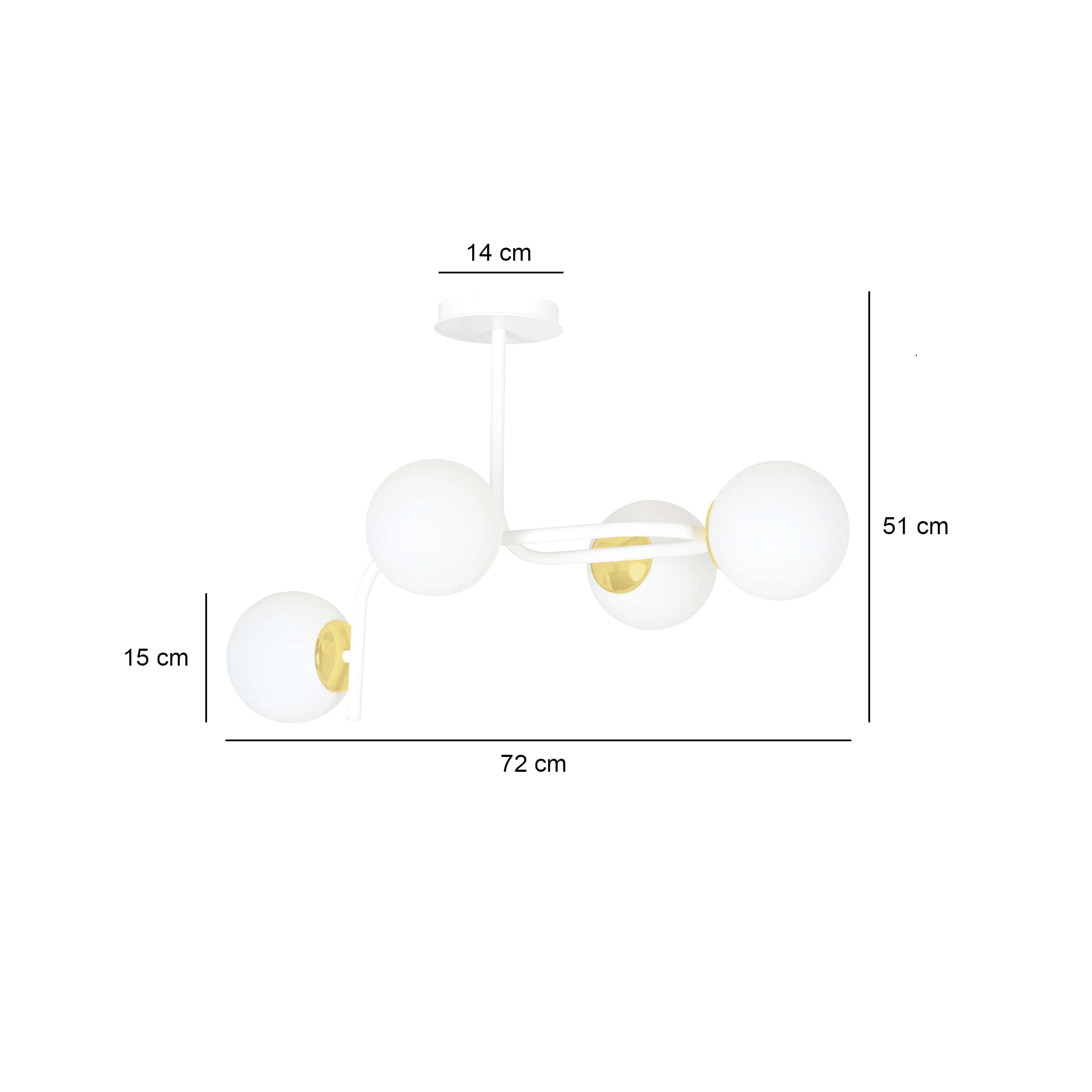 Lampa sufitowa RAGNAR Biały/Złoty 1033/4A - 1033/4A