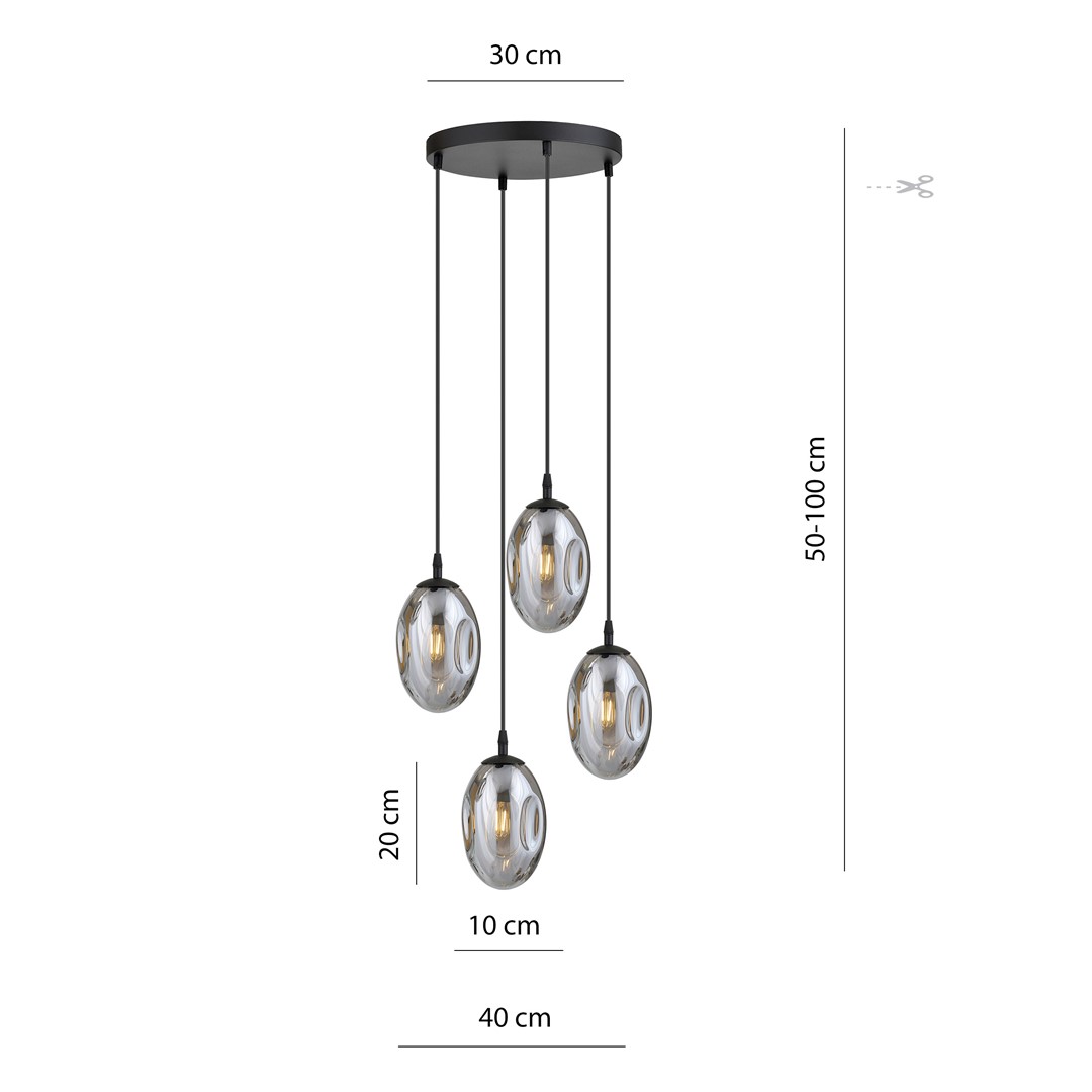 Lampa wisząca ASTRAL Czarny 1266/4PREM - 1266/4PREM