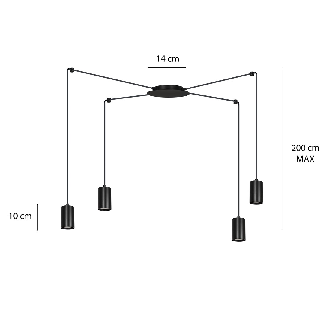 Lampa wisząca TRAKER Czarny 524/4 - 524/4