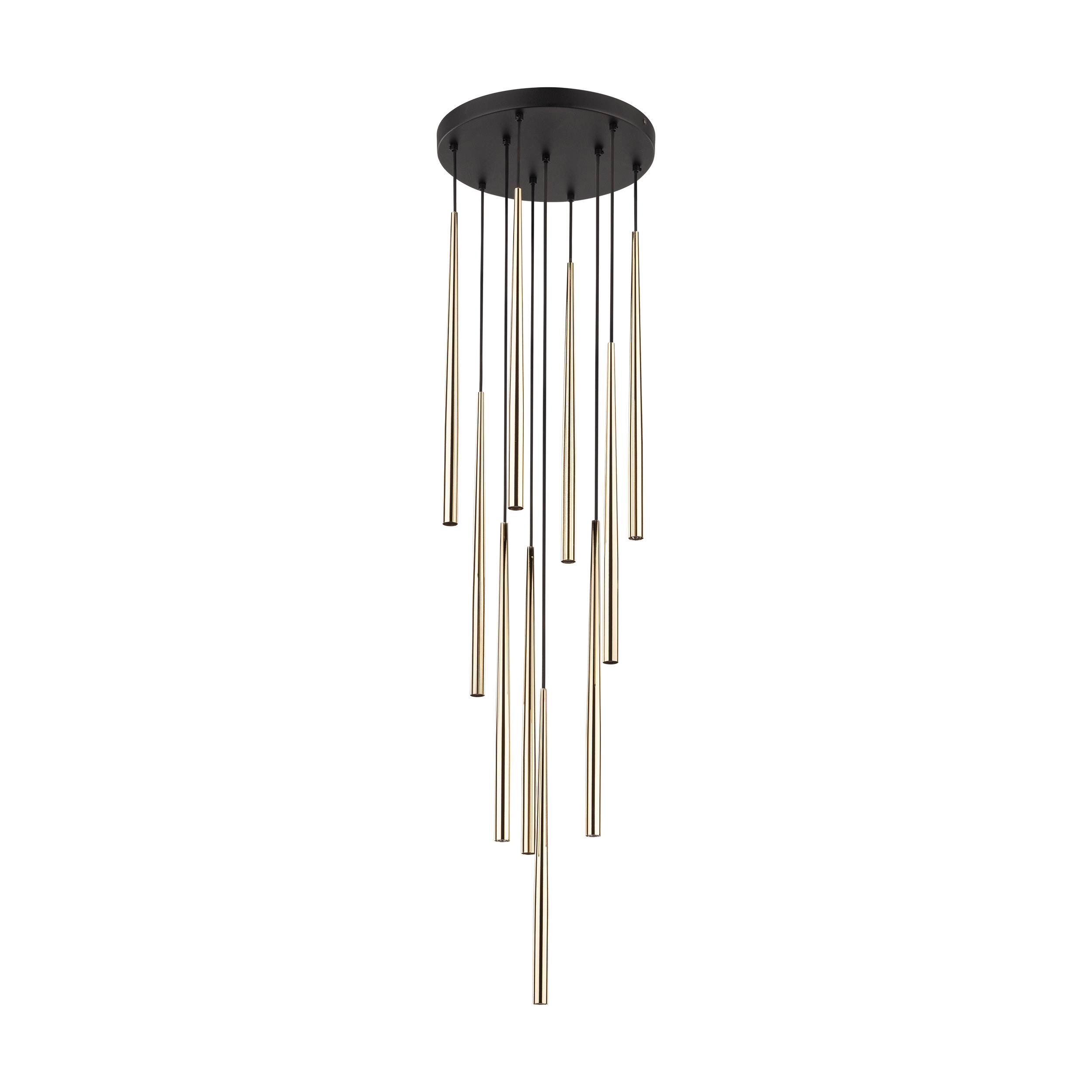 Lampa wisząca PIANO czarna złota metalowa 140x35cm