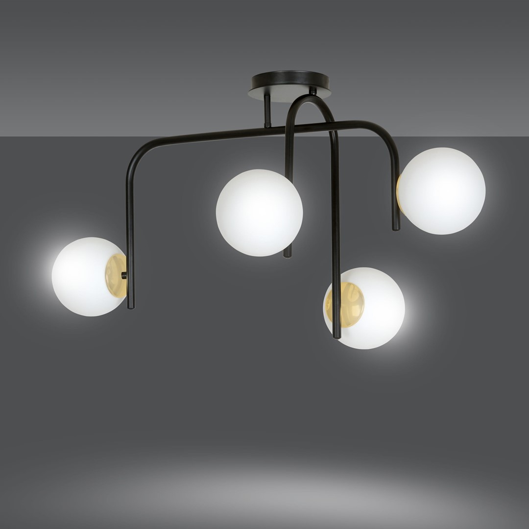 Lampa sufitowa RAGNAR Czarny/Złoty 1032/4B - 1032/4B