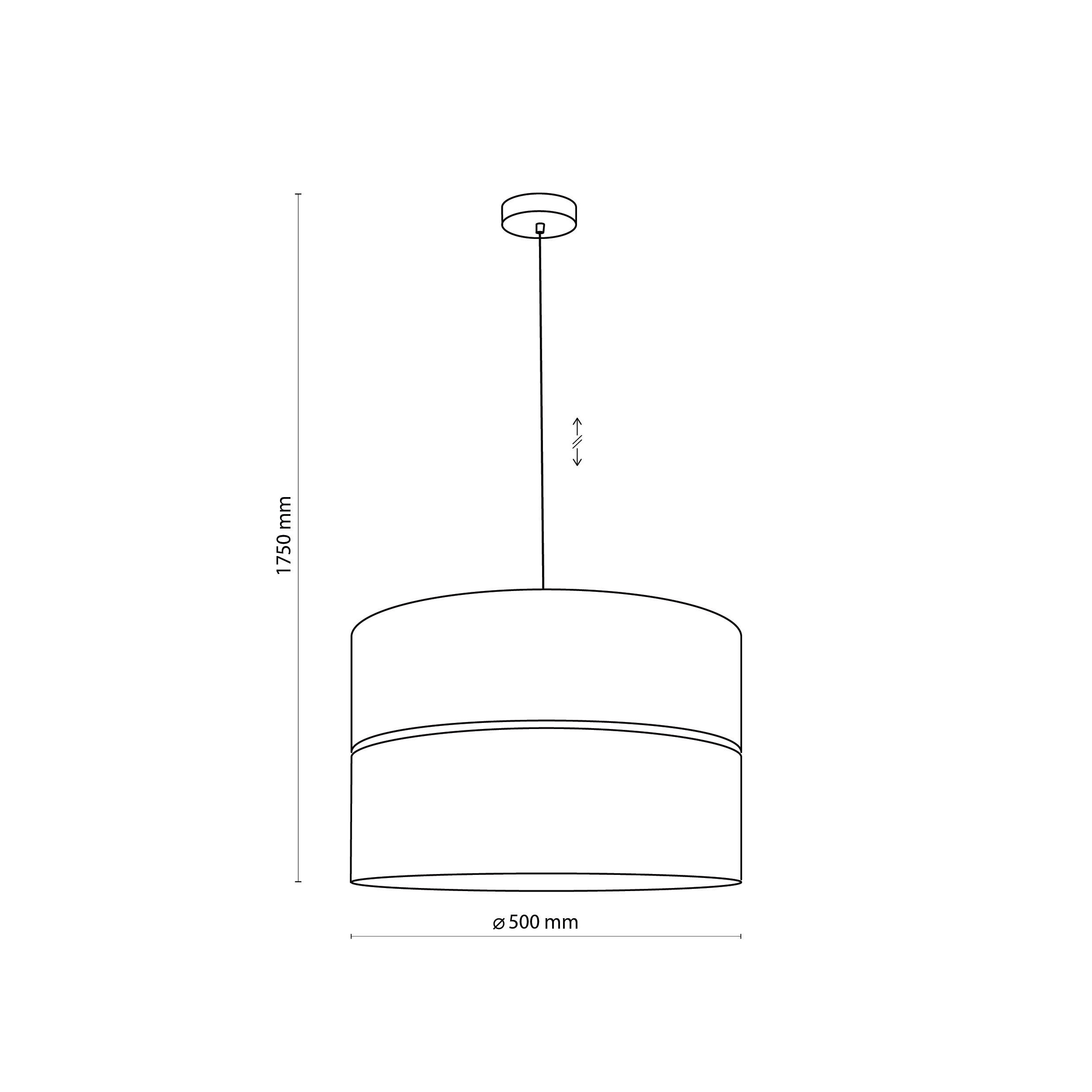 Lampa wisząca HILTON czarna ze złotymi elementami 175x50cm - TK_4346