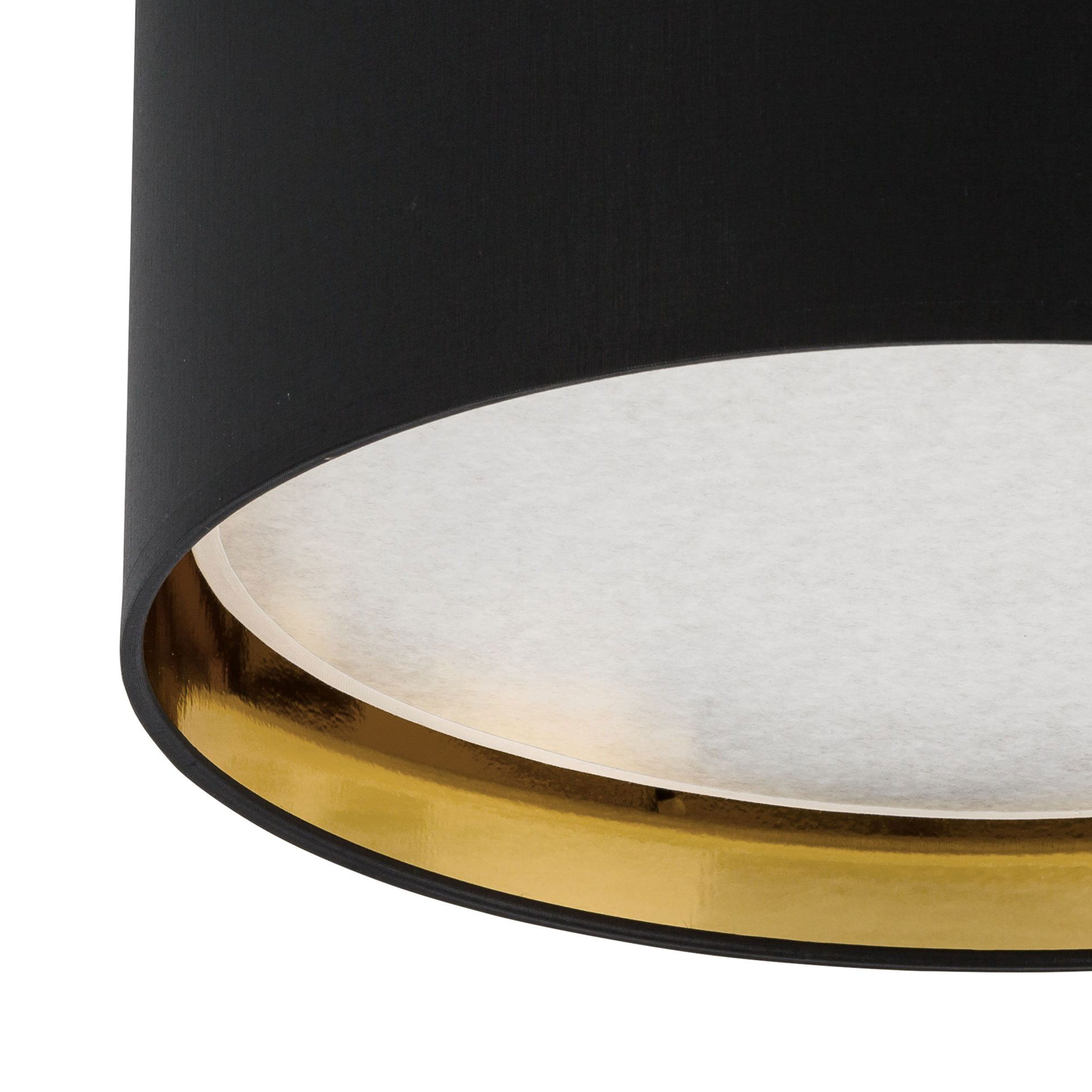 Lampa sufitowa BILBAO czarna wewnątrz złota z białym kloszem okrągła 45x17cm - TK_3376
