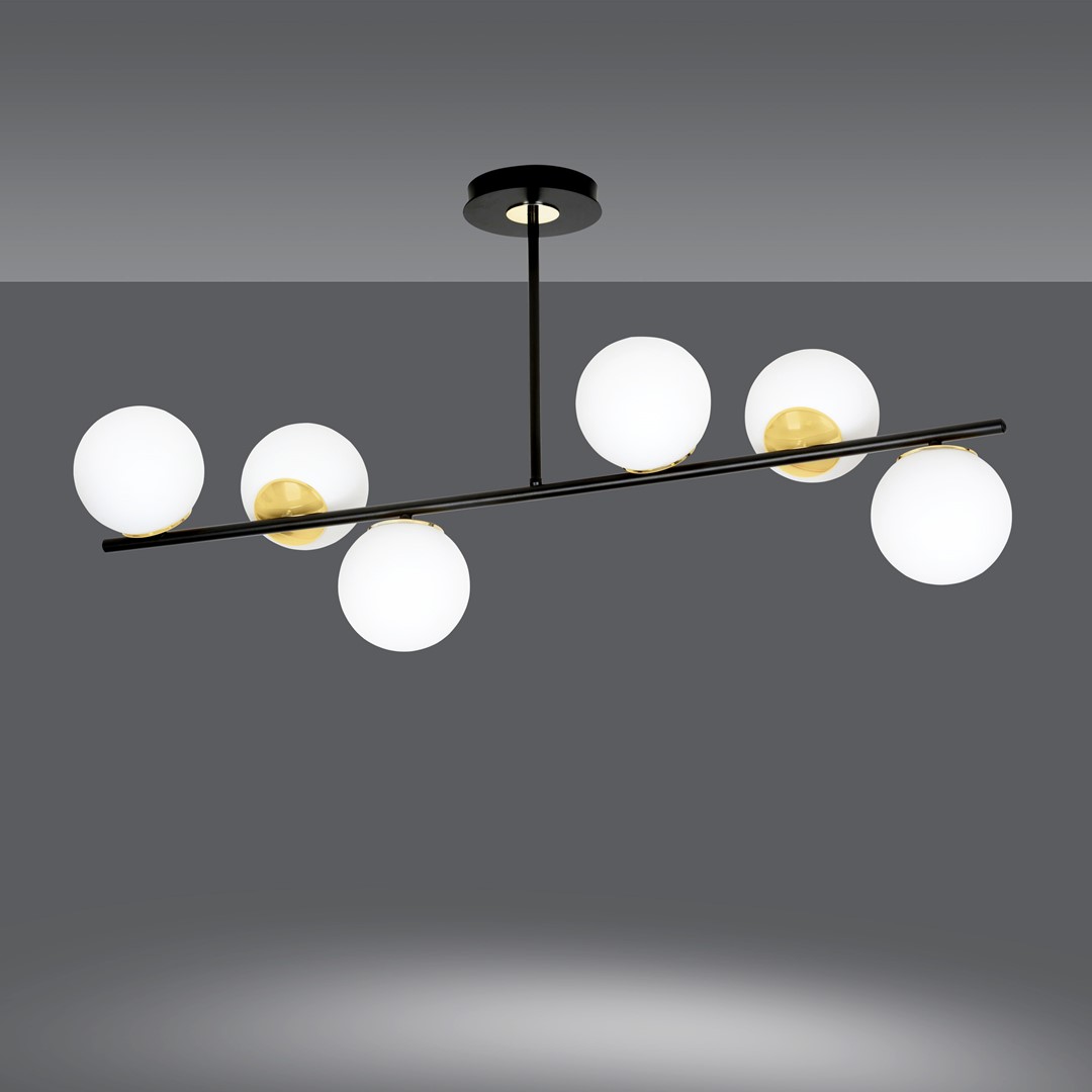 Lampa sufitowa FLOKI Czarny/Złoty 1022/6 - 1022/6