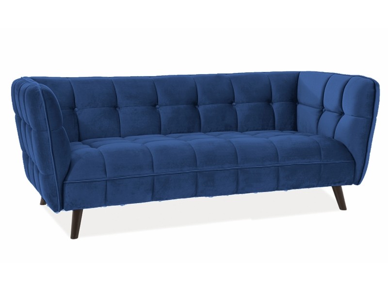 Sofa CASTELLO 3 VELVET granatowy bluvel 86/wenge - CASTELLO3V86