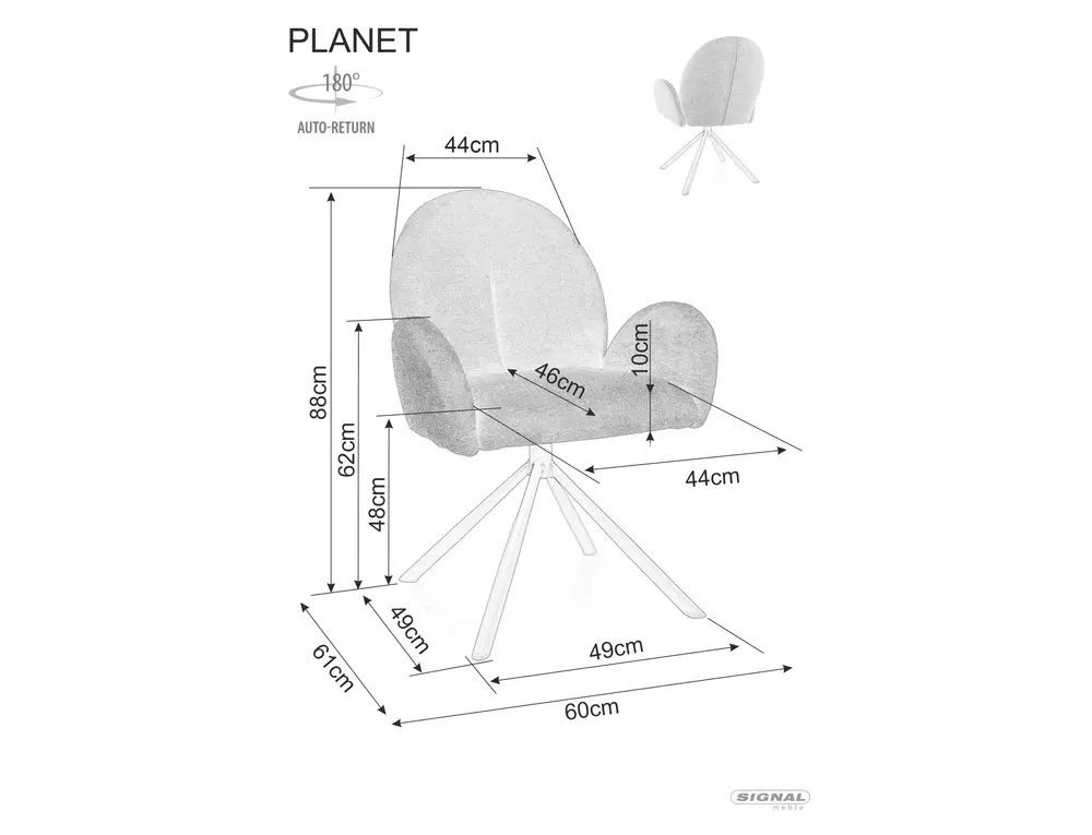 Krzesło obrotowe PLANET RAVEN szare - PLANETRCSZ