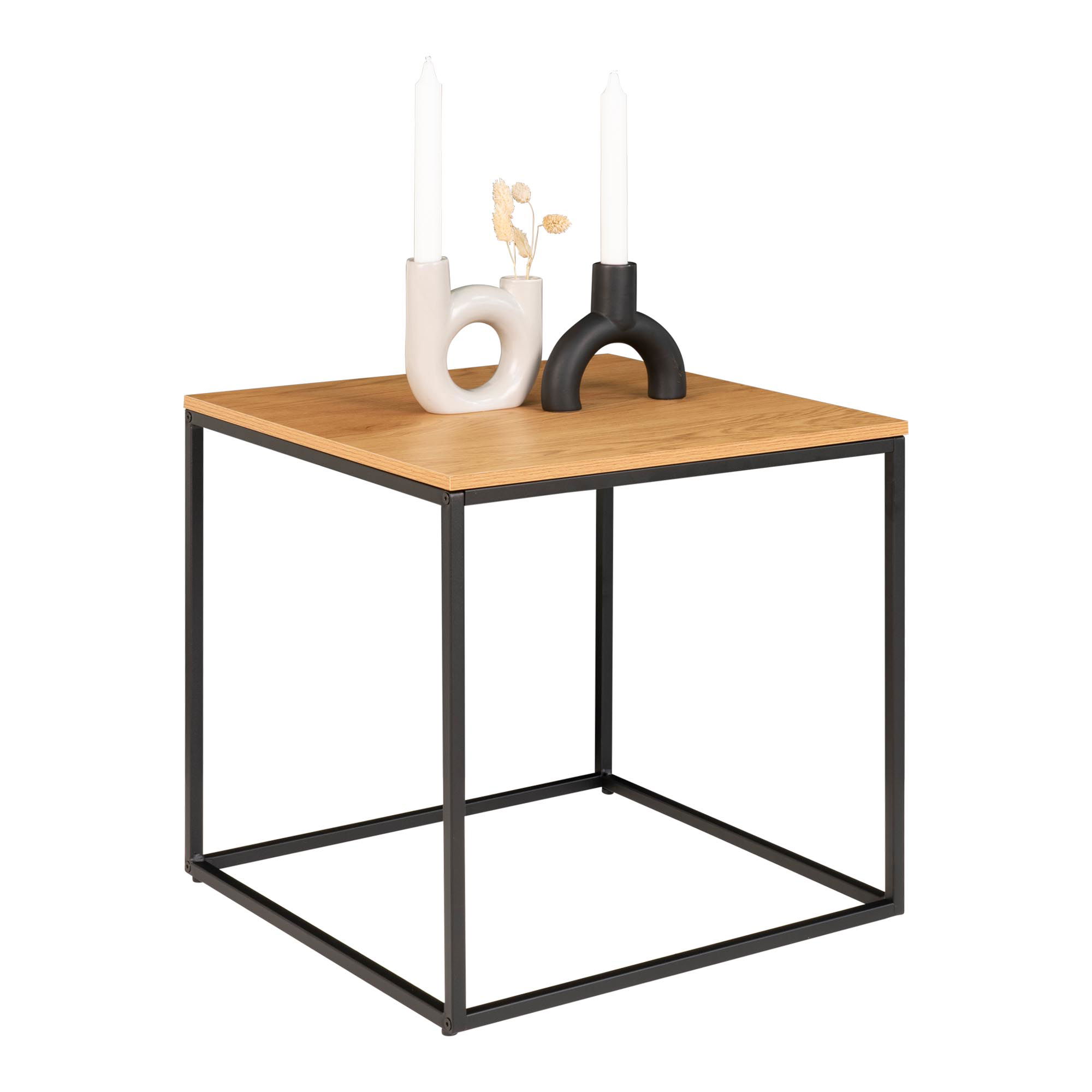 Stolik kawowy kwadratowy VITA 45x45x45 cm - efekt drewna - 2101405