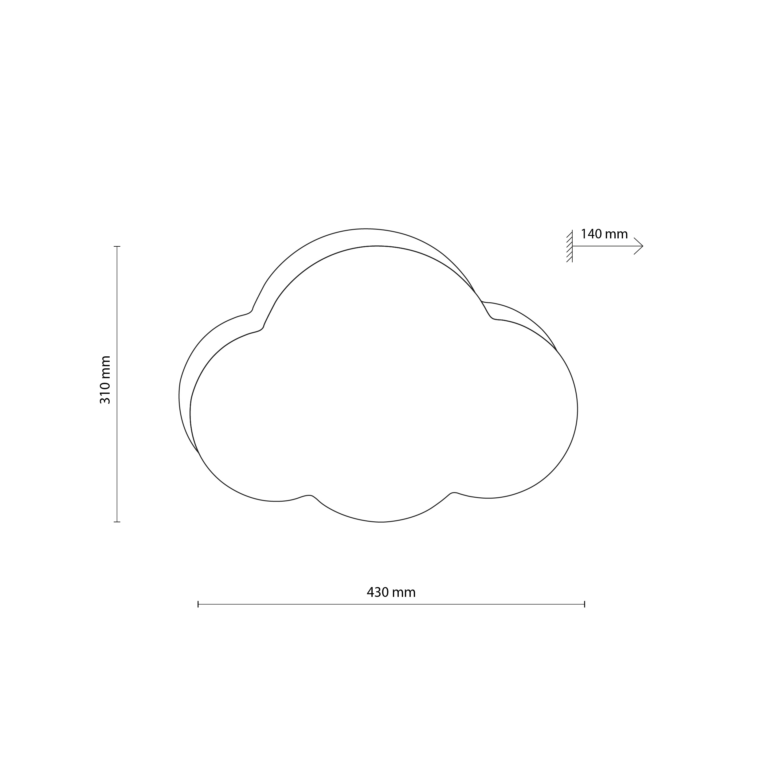 Plafon / Kinkiet CLOUD różowy pastelowy z białym 41x31x13cm - TK_6075