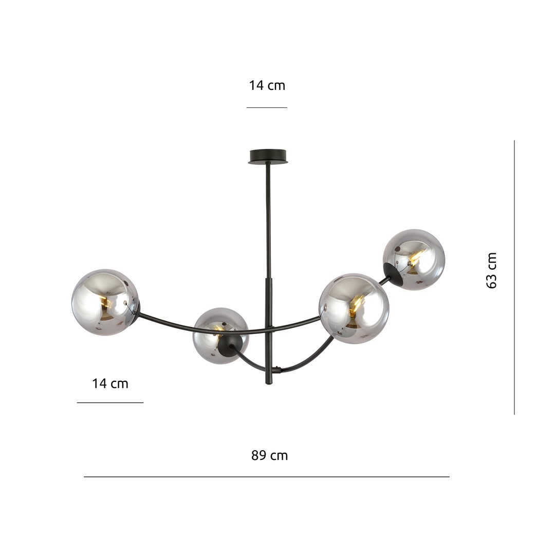 Lampa sufitowa  HUNTER Czarny 1100/4 - 1100/4