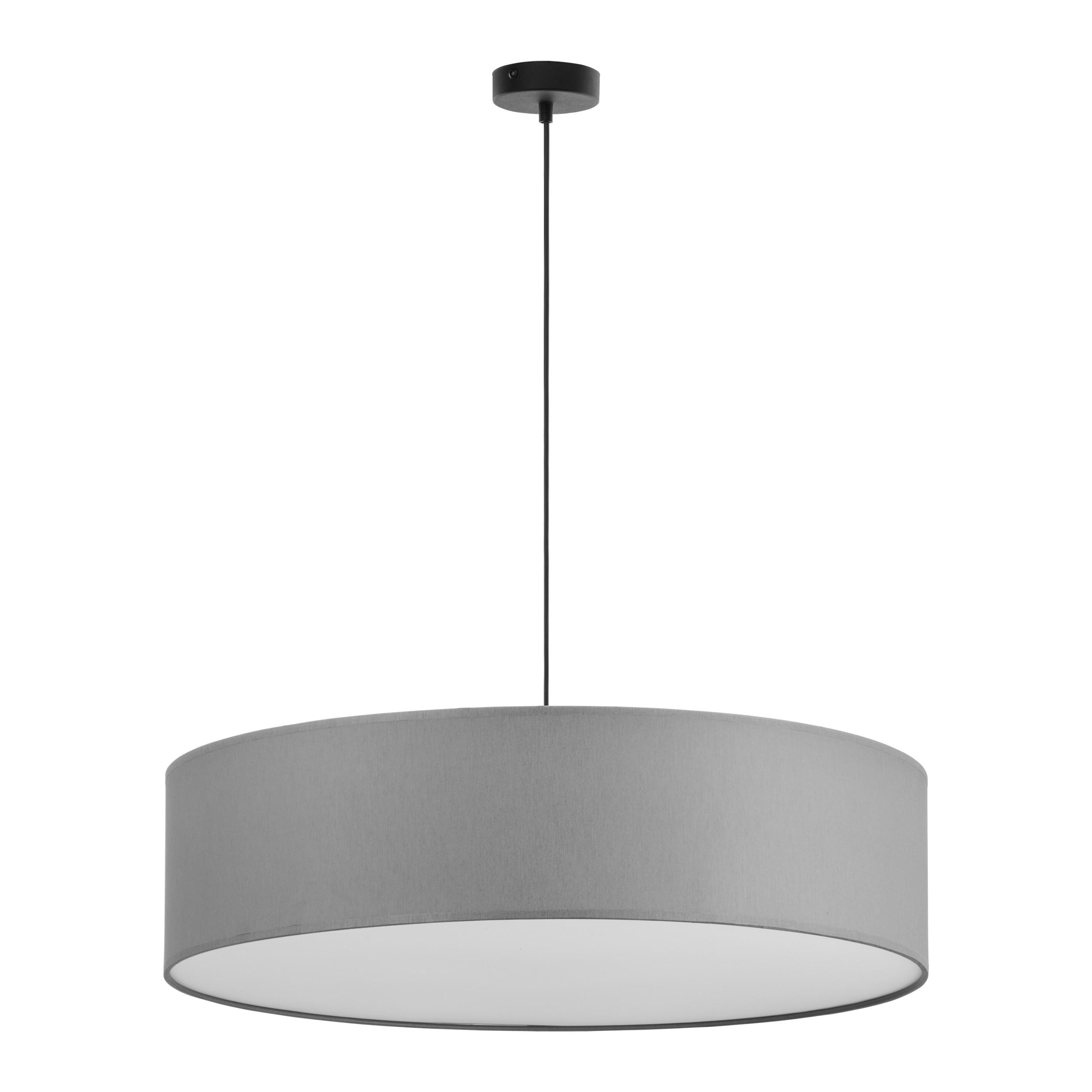 Lampa wisząca RONDO czarna szara z białym kloszem okrągła 120x60cm