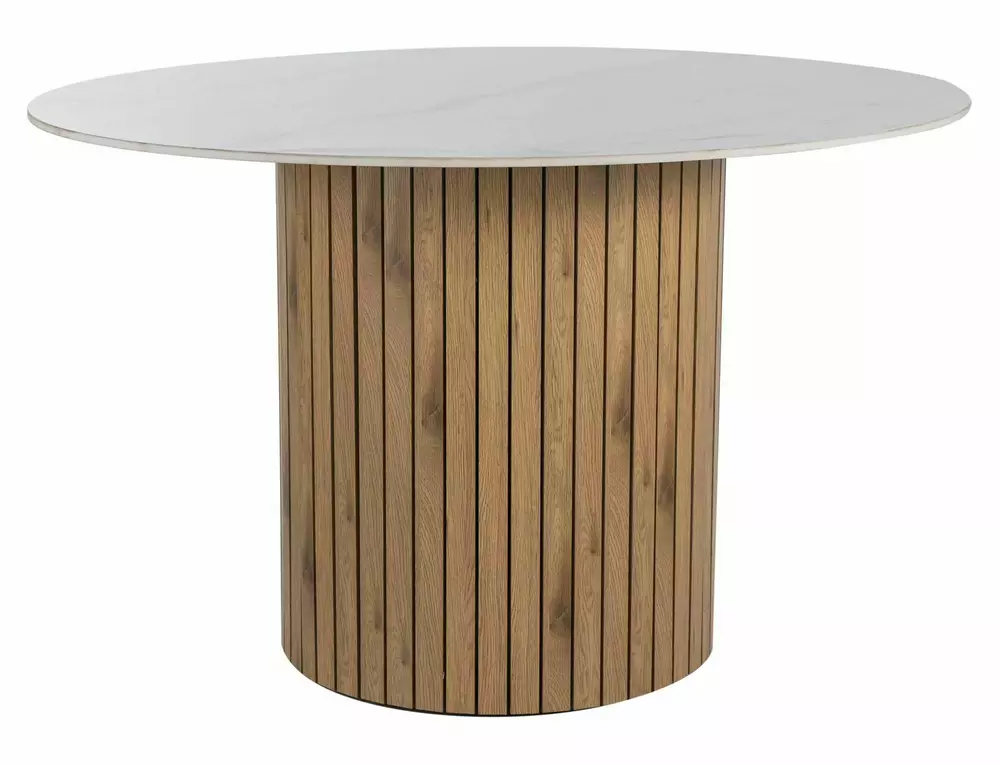 Stół okrągły SOCRATES Biały, Dąb artisan FI120