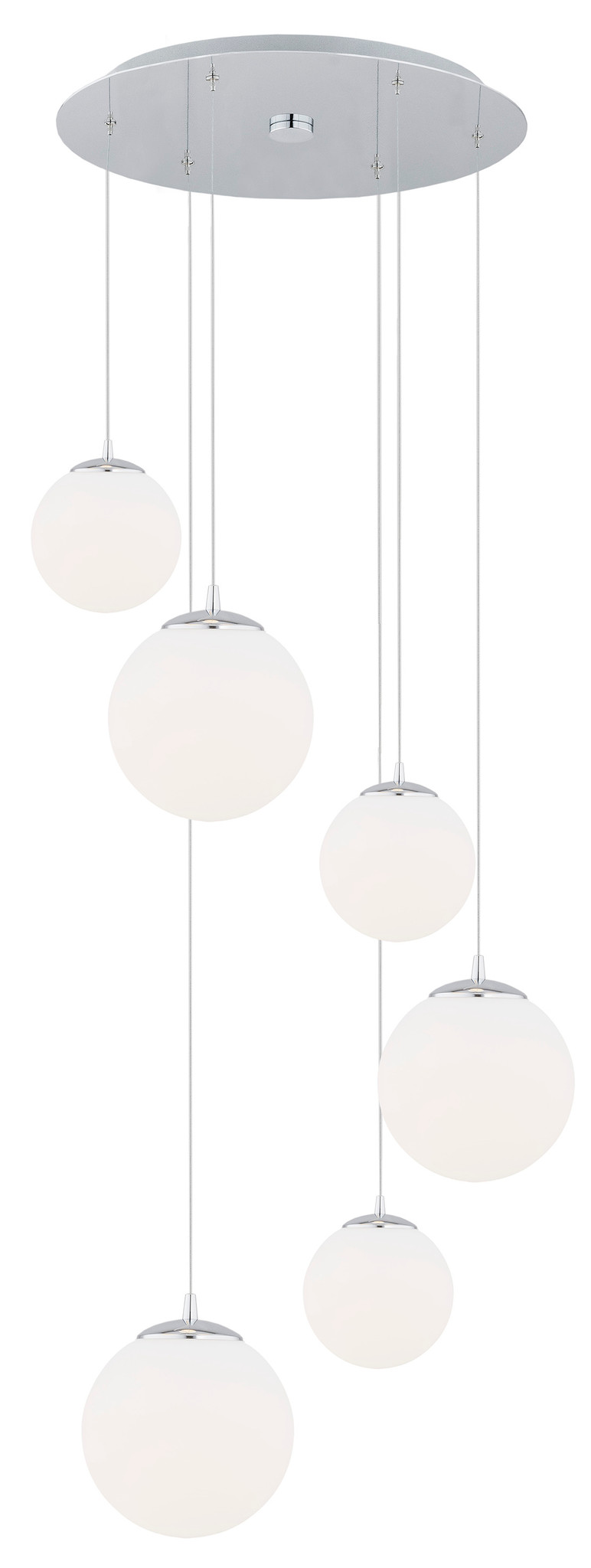 Lampa wisząca OPTICA chromowana opal okrągła 170x55cm