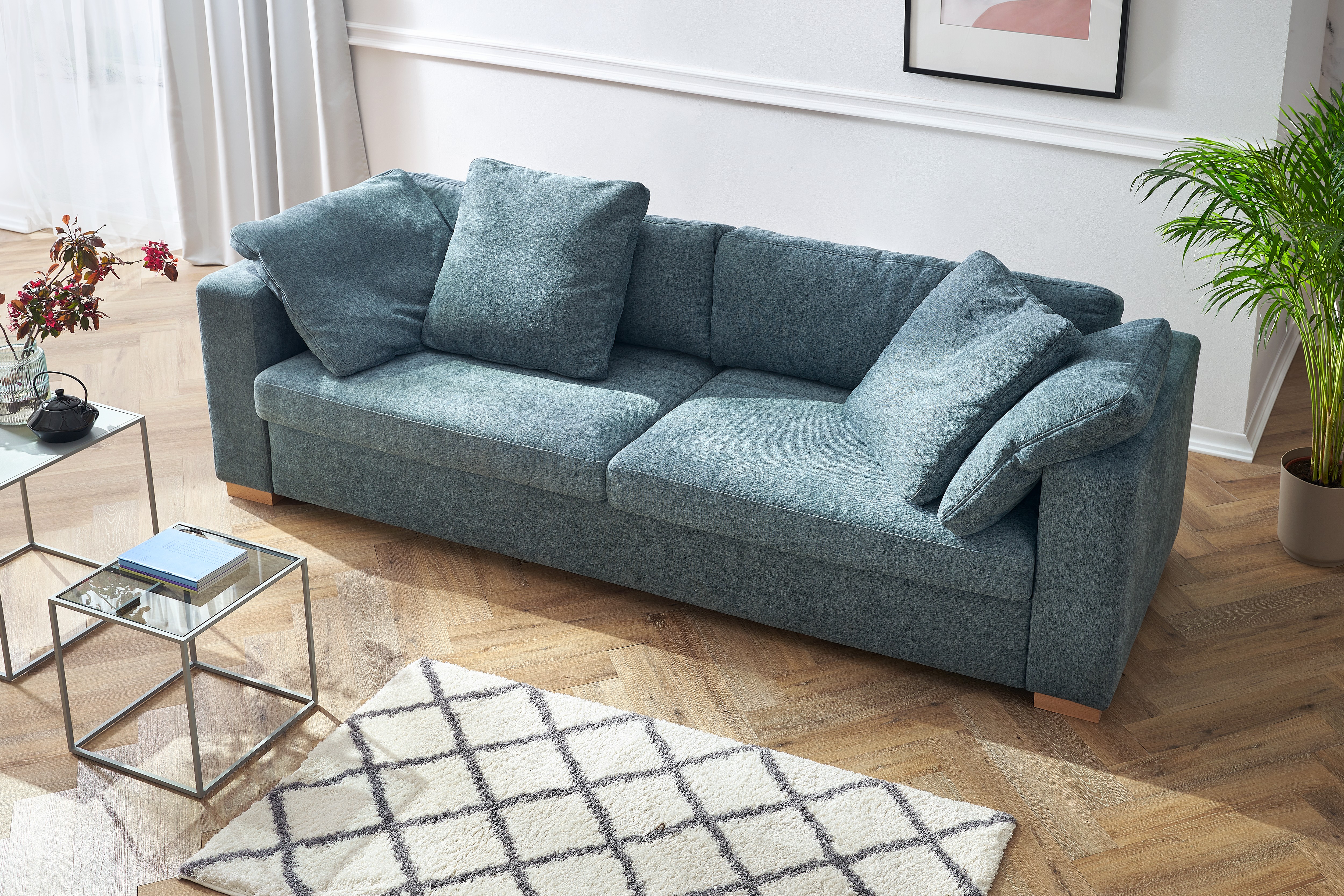 Sofa rozkładana Macaroni niebieskam MEBLEX - MACARONI-CITY72BLUE