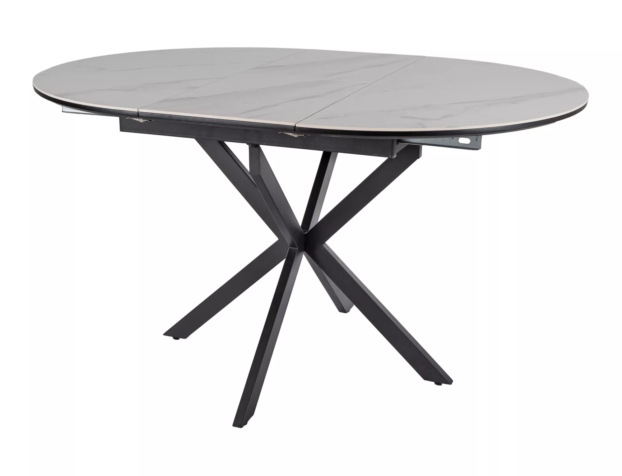 Stół okrągły rozkładany GASTON CERAMIC 100(135)x100 biało-czarny - GASTONBC100