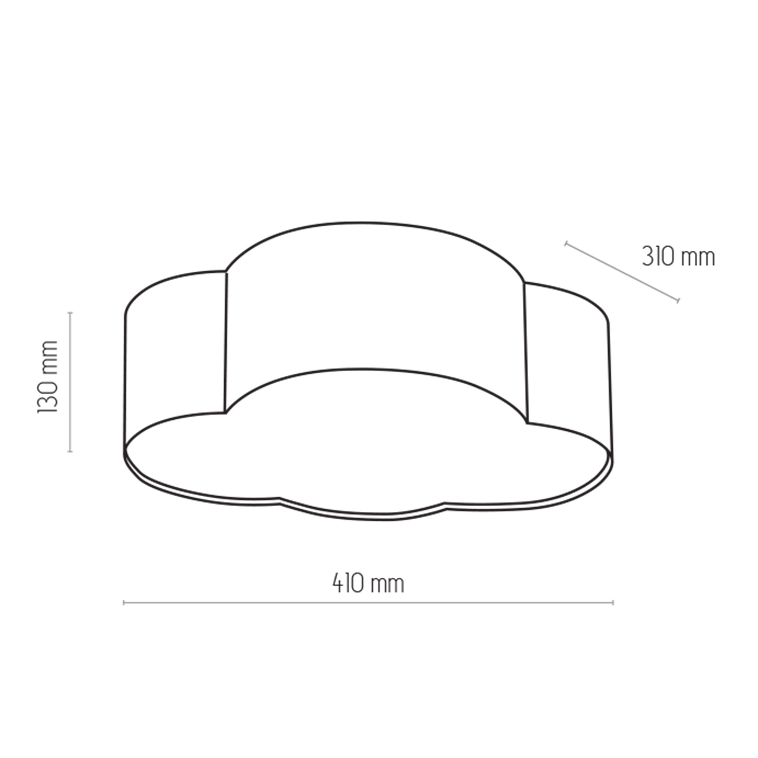 Kinkiet / Plafon CLOUD MINI niebieski z tkaniny z białym kloszem w kształcie chmury 41x31x13cm - TK_4230