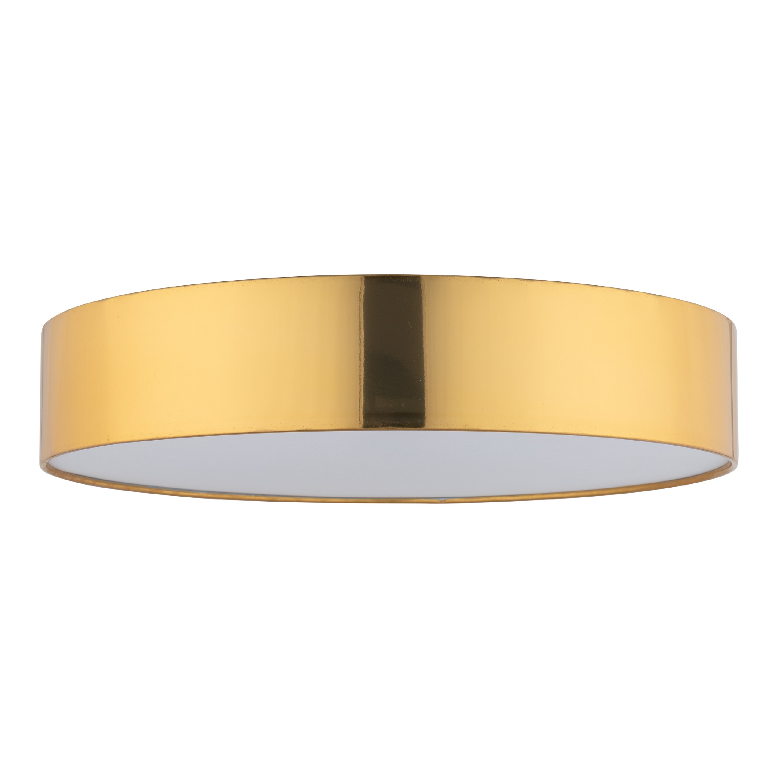 Lampa sufitowa RONDO złota z białym kloszem okrągła 45x15cm - TK_4842