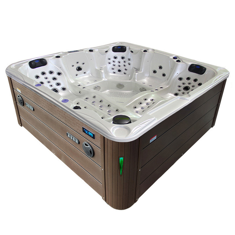 Jacuzzi ogrodowe 5-os. z hydromasażem SPA-702 230x230 cm biały/brązowy - HS_SPA702-2474