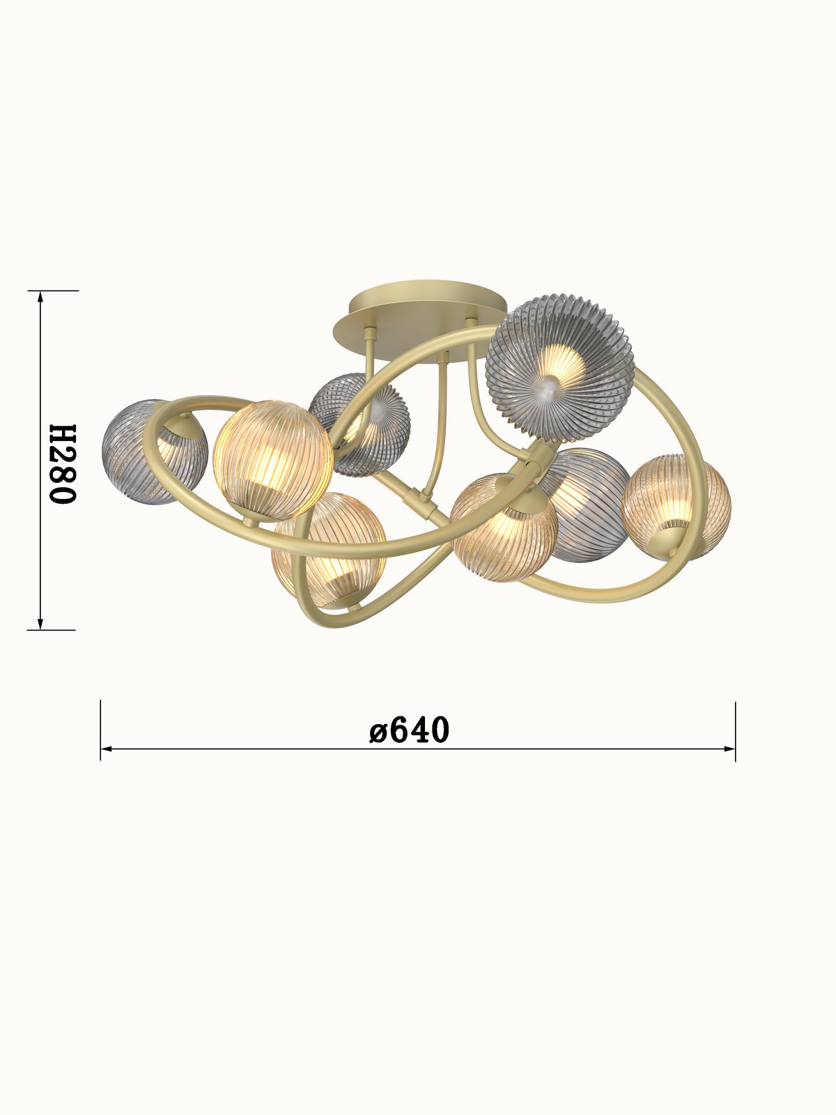 METZ - Lampa sufitowa 8-pł. - 9015-804