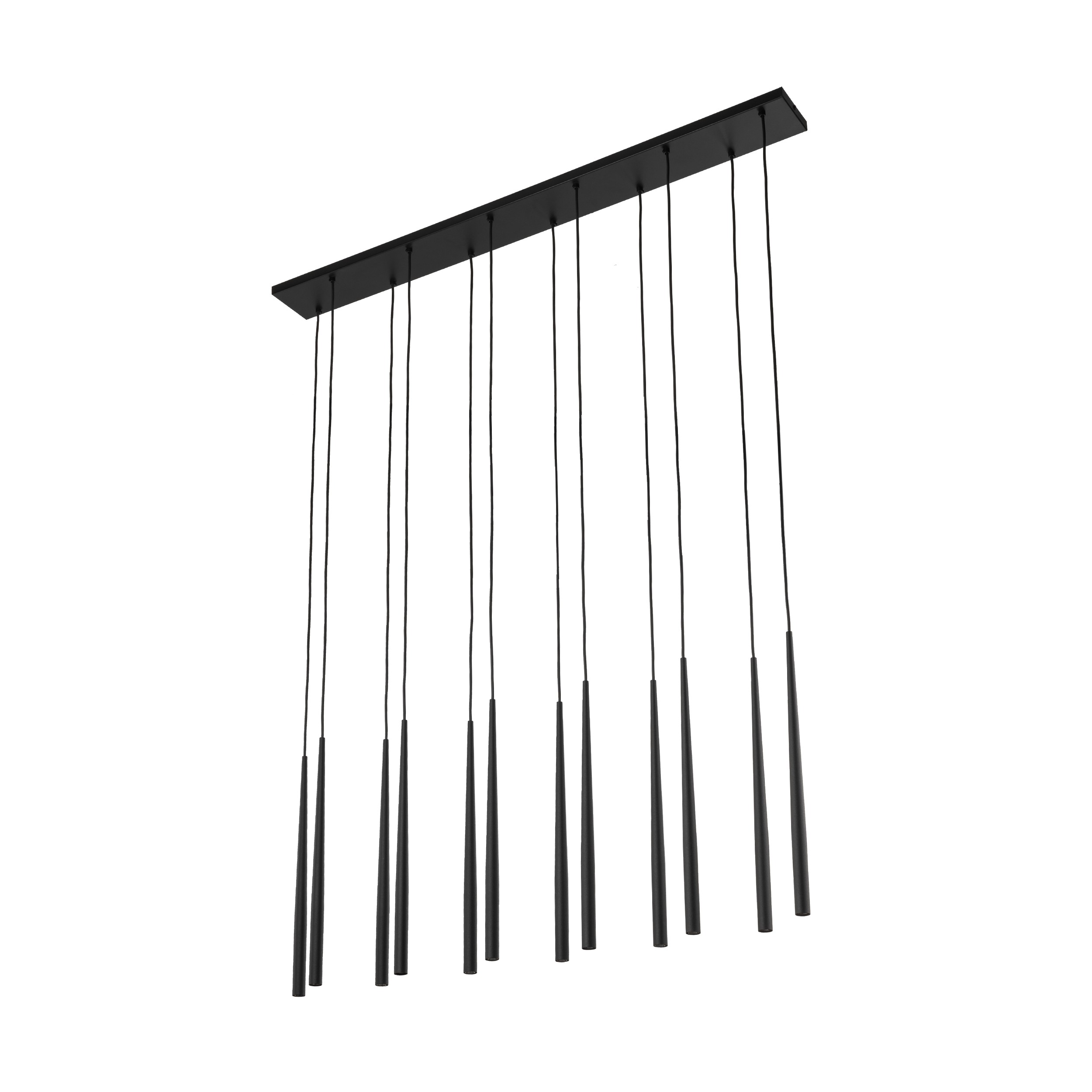 Lampa wisząca PIANO czarna na metalowej listwie 140x120x12cm