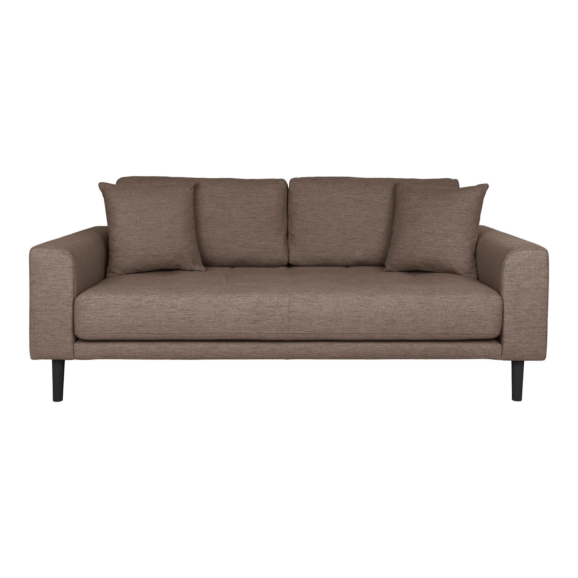 Sofa wypoczynkowa 2,5-osobowa LIDO - brązowa, czane nóżki - 1301804