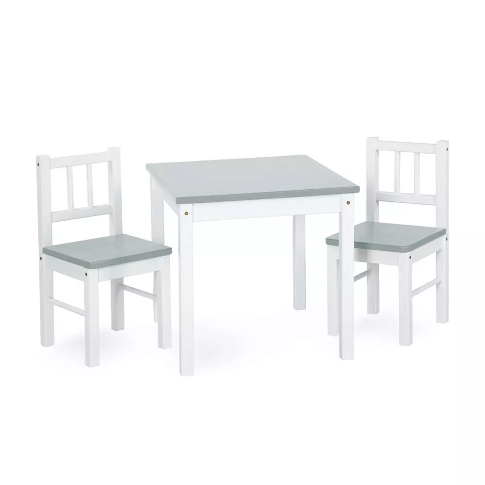 Stolik + 2 krzesełka dziecięce JOY biało-szare