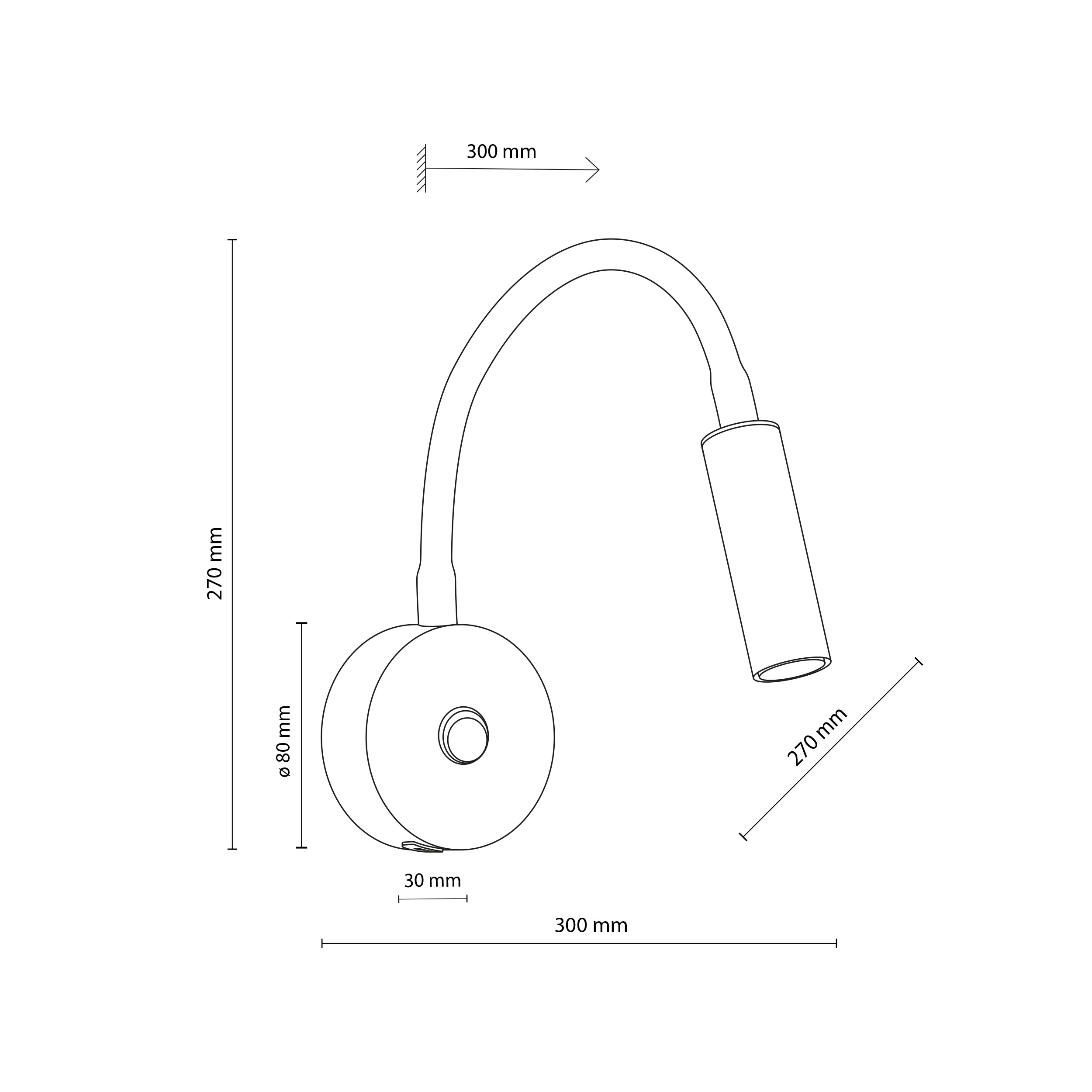 Kinkiet LAGOS czarny złoty regulowany z włącznikiem i dwoma gniazdami USB A oraz USB C 45x36x32cm - TK_10201