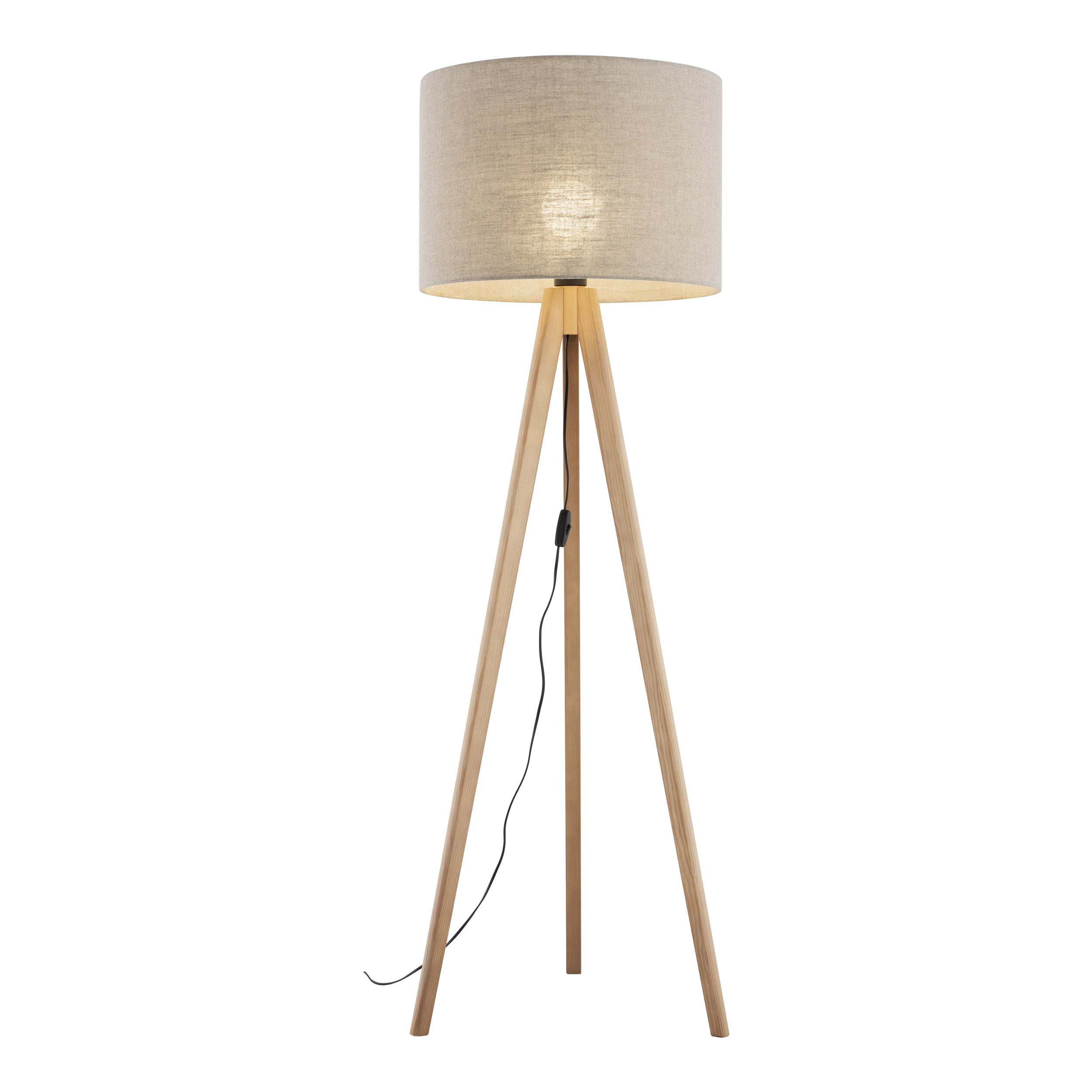 Lampa podłogowa GRAND brązowa na sosnowych drewnianych nogach 145x50cm - TK_16021