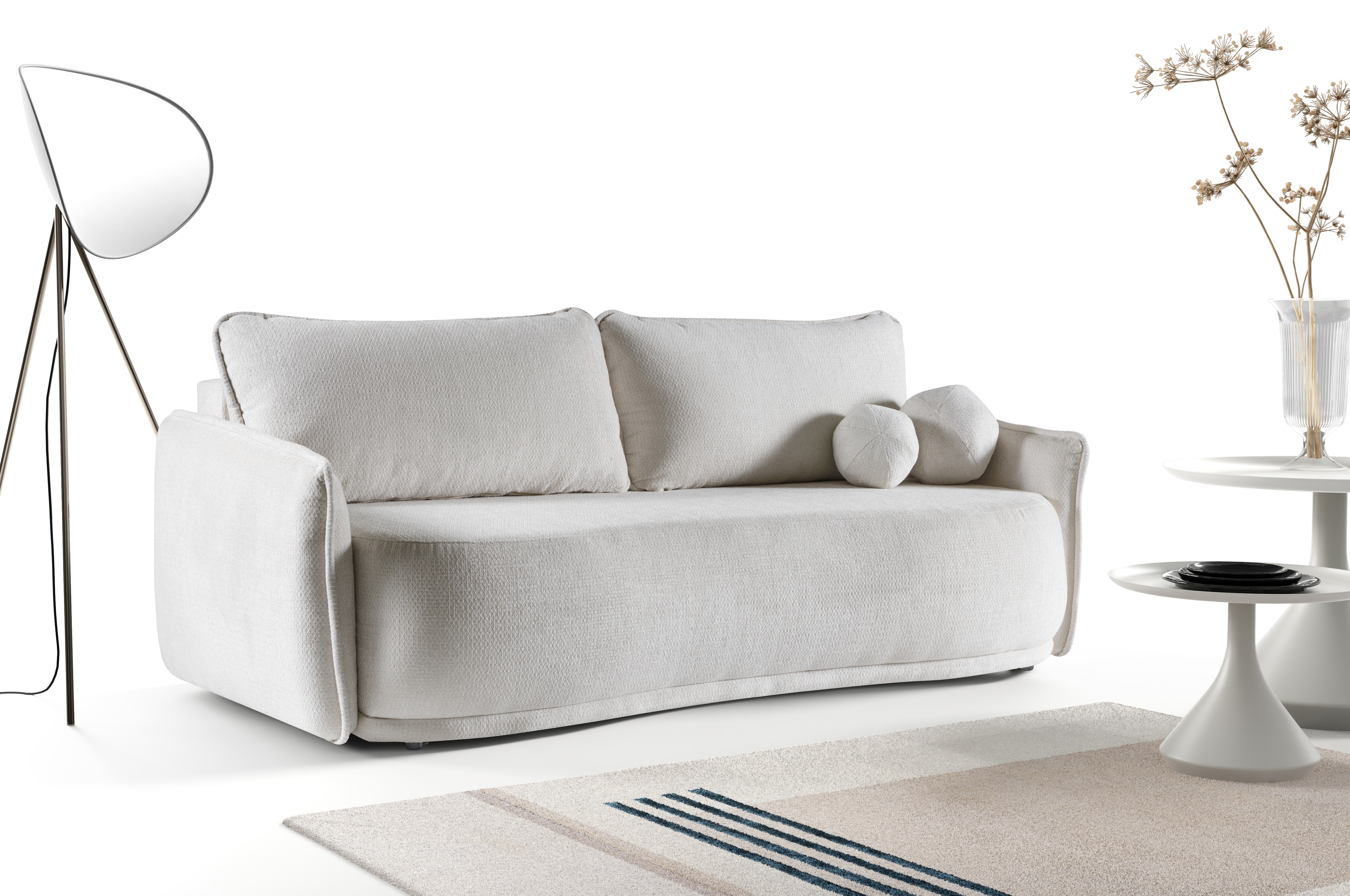 Sofa z funkcją spania Perugia Artico Nata beżowa - PERUGIA_ARTICO_NATA