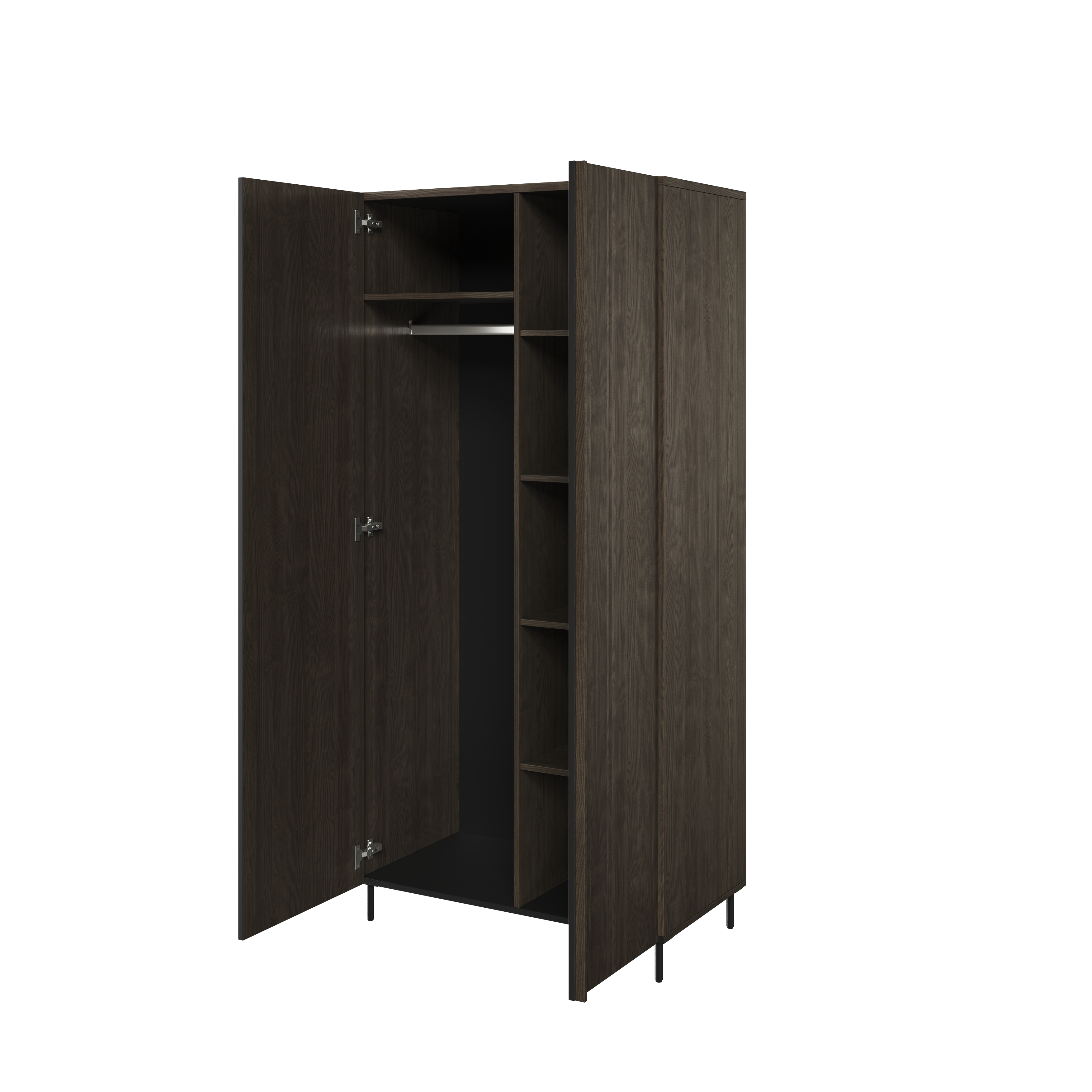 Szafa 2-drzwiowa Piemonte PE-01 92cm lamel jesion portlandzki/czarna - PE1JCZ