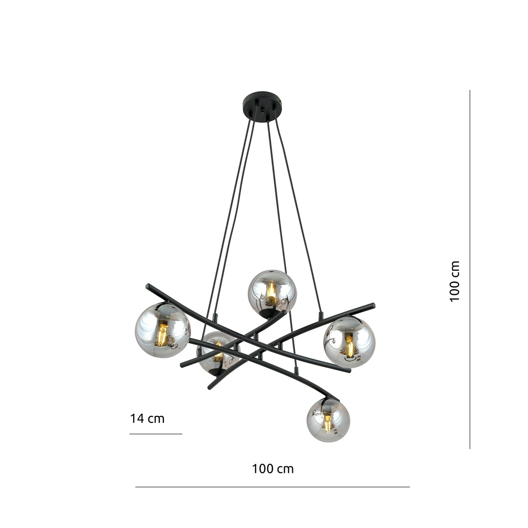 Lampa wisząca ESSA Czarny 1203/5 - 1203/5