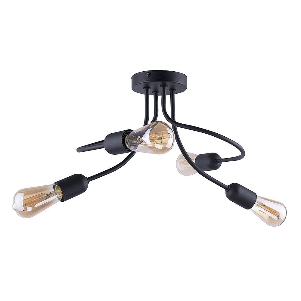 Lampa sufitowa FADO czarna metalowa zakręcona 57x27cm - TK_2583
