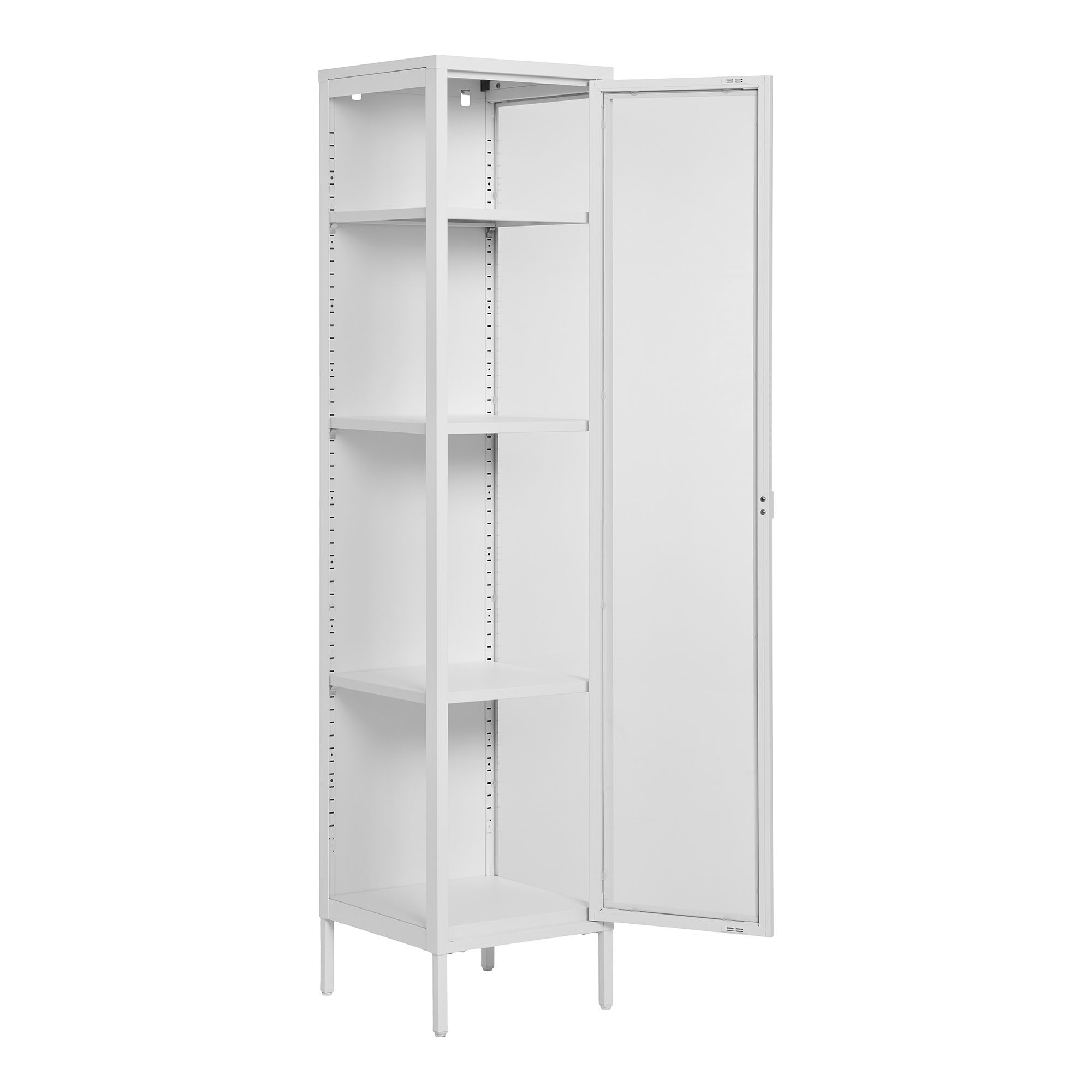 Witryna 1-drzwiowa szklane BRISBANE przeszklone boki 40x35x180 cm - biała - 3003001