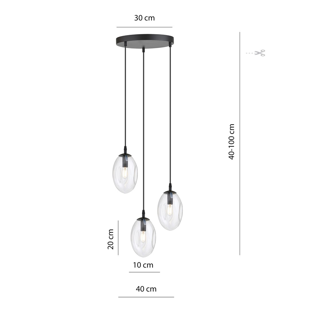 Lampa wisząca ASTRAL Czarny 1265/3PREM - 1265/3PREM