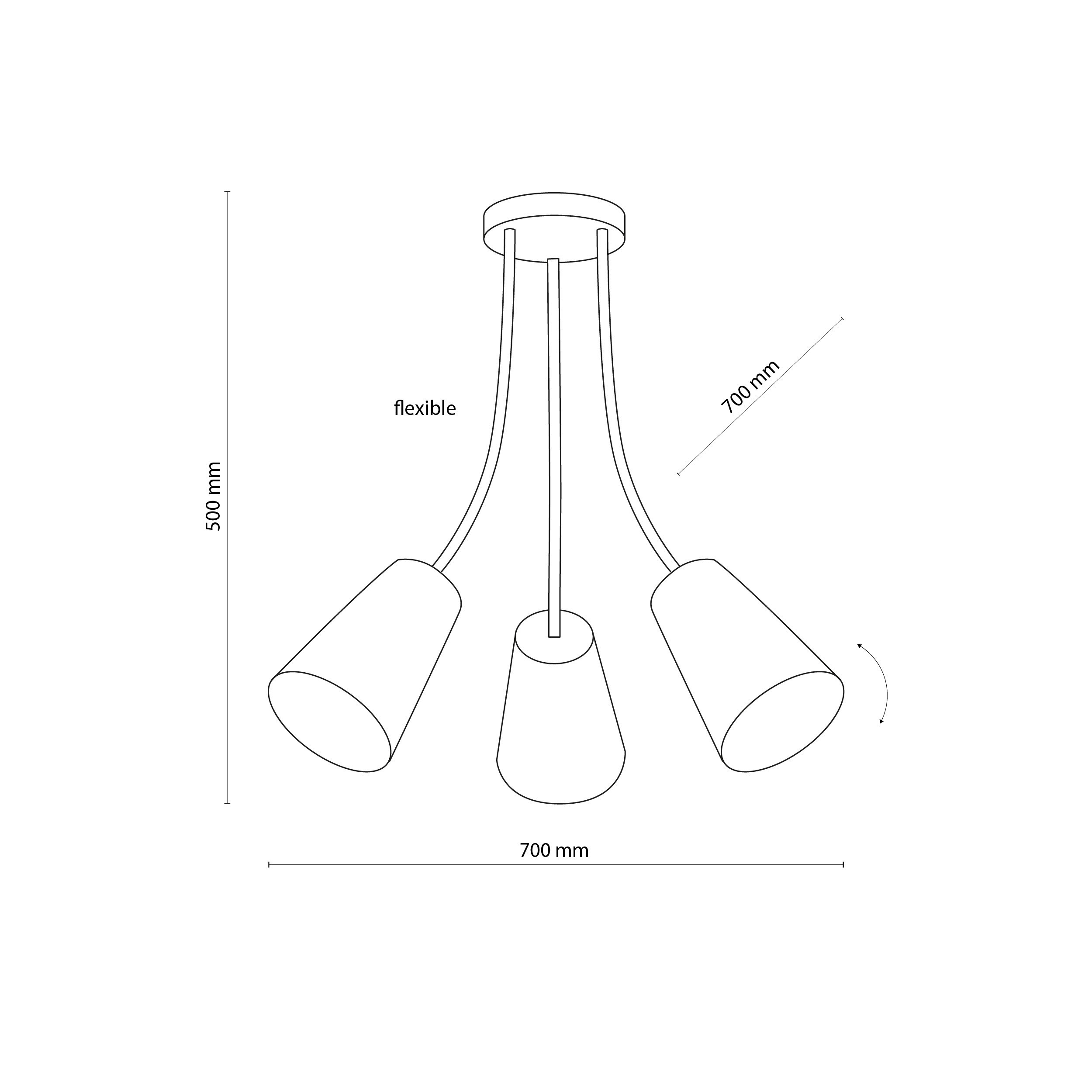 Lampa sufitowa WIRE KIDS biała wielokolorowe klosze szary różowy elastyczne ramiona 70x50cm - TK_6024