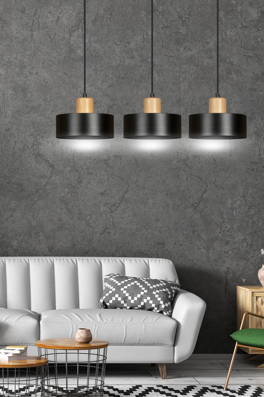 Lampa wisząca  TORIN Czarny 1046/3 - 1046/3