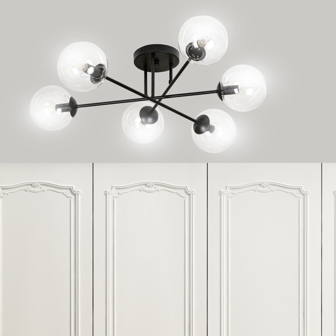 Lampa sufitowa BRENDI Czarny 831/6B - 831/6B