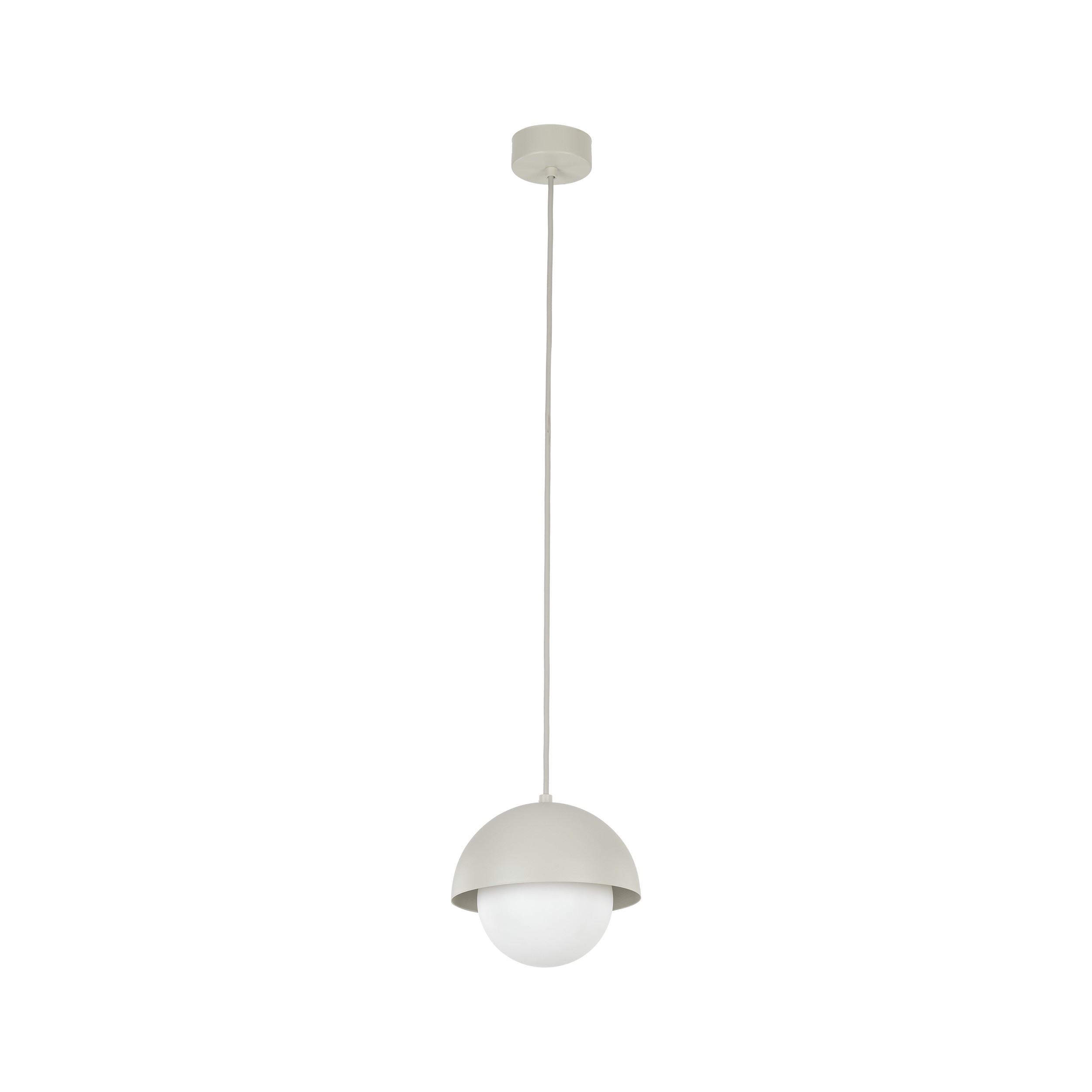 Lampa wisząca BONO beżowa z okrągłym białym kloszem 150x17cm