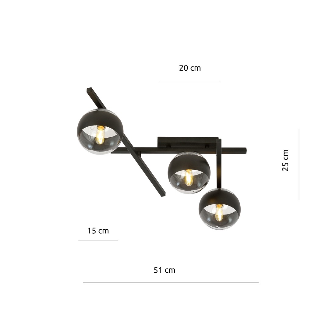 Lampa sufitowa SMART Czarny 1105/3 - 1105/3