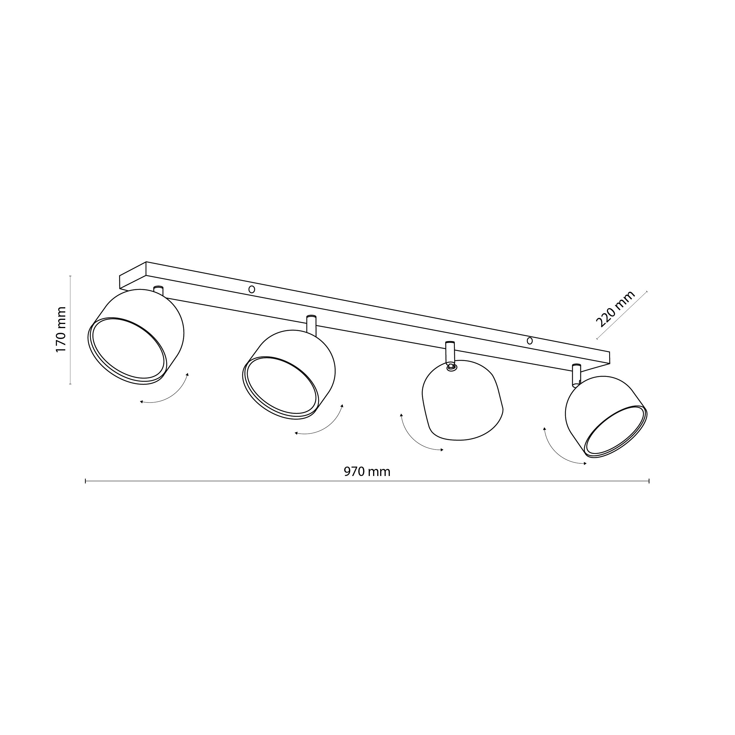 Lampa sufitowa ALTEA biała z chromowanymi elementami na listwie regulowana + zestaw żarówek 97x22x17cm - TK_6516