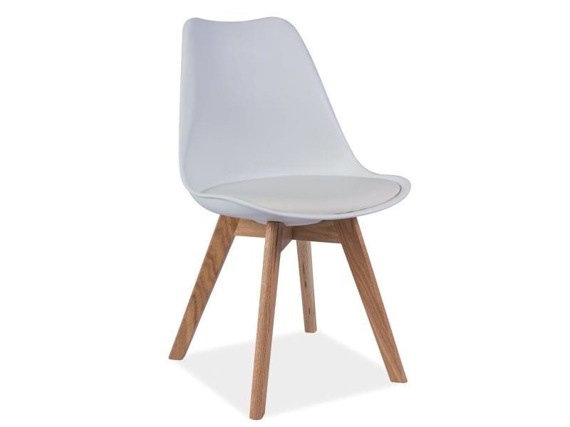 Krzesło KRIS drewniane białe/dąb Signal