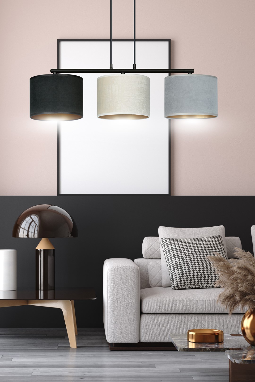 Lampa wisząca HILDE Czarny 1055/3 - 1055/3