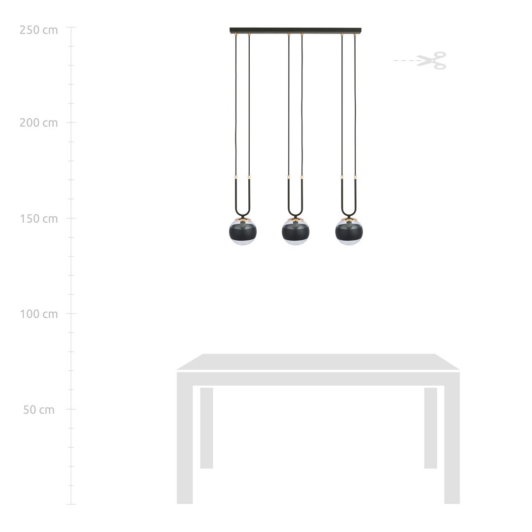 Lampa wisząca GLAM Czarny 1113/3 - 1113/3